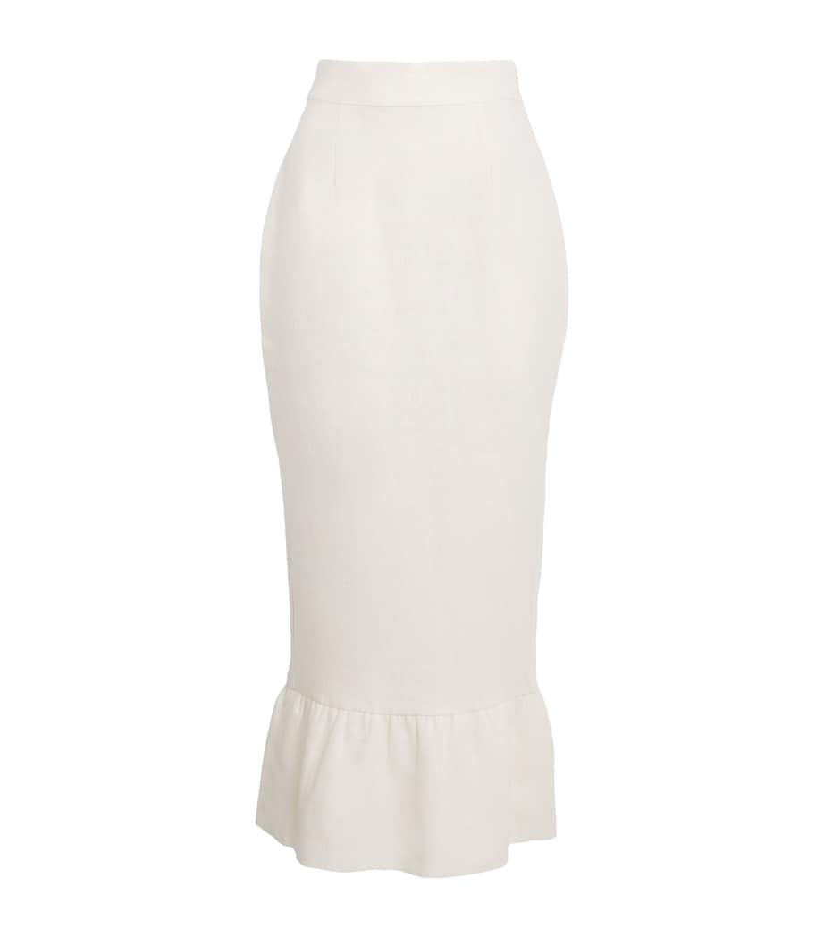 Linen Matilda Midi Skirt CREAM Image 1