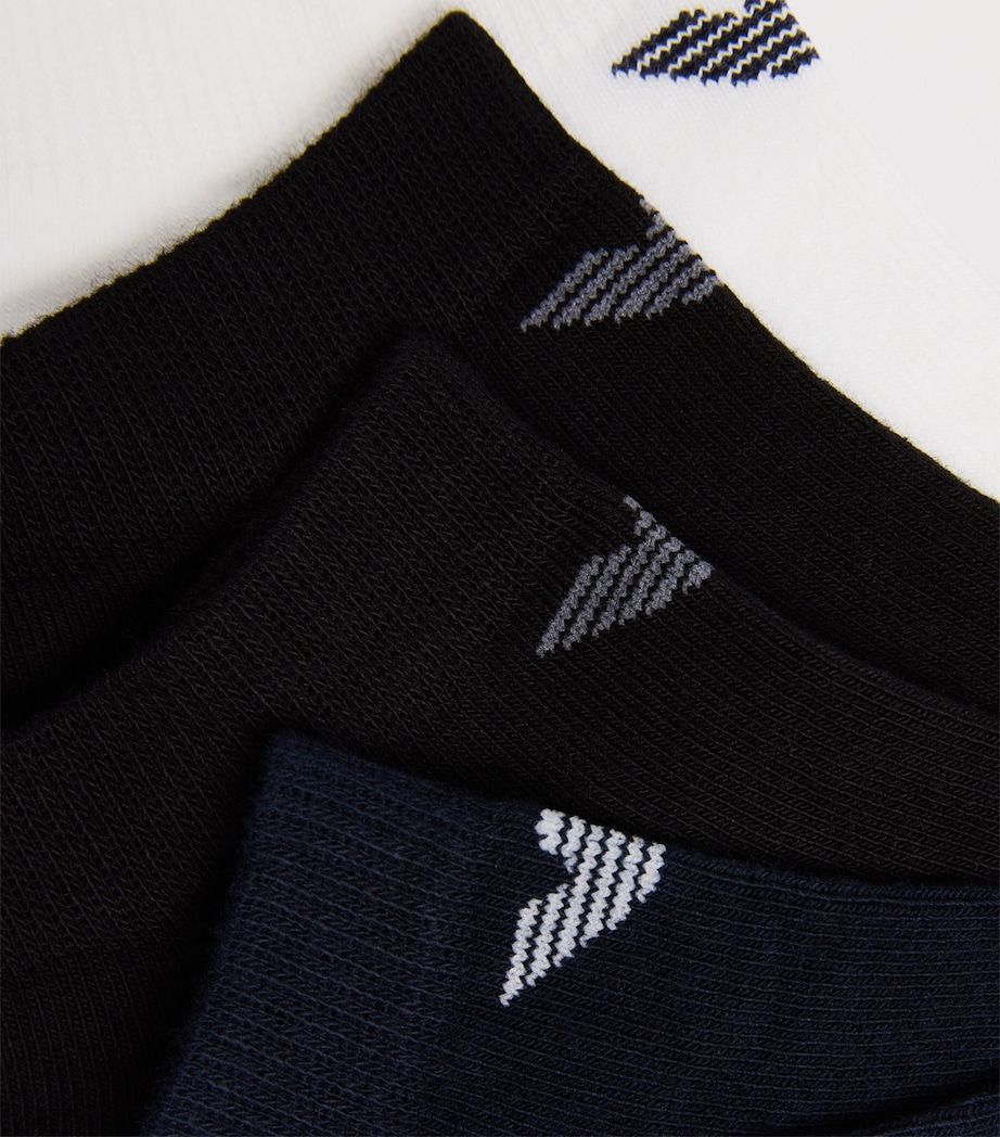 Cotton-Blend Logo Trainer Socks (Pack of 3) M0091 WHITE/BLACK Image 2