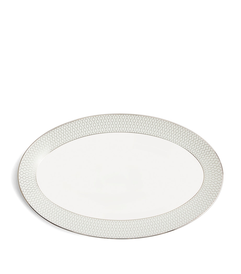 Gio Platinum Oval Bowl (16.5cm x 25.5cm) WHITE Image 1