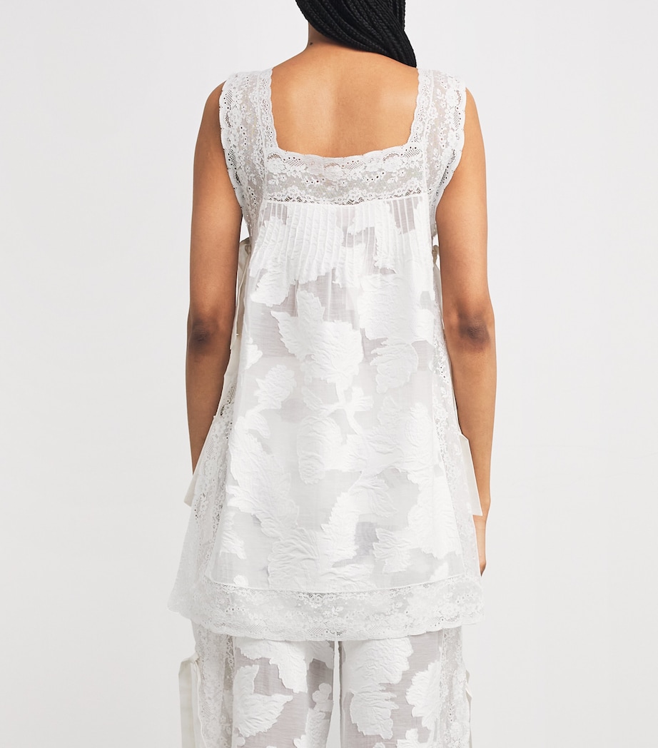 Lace-Trim Fiocchini Top WHITE DEVORE Image 3