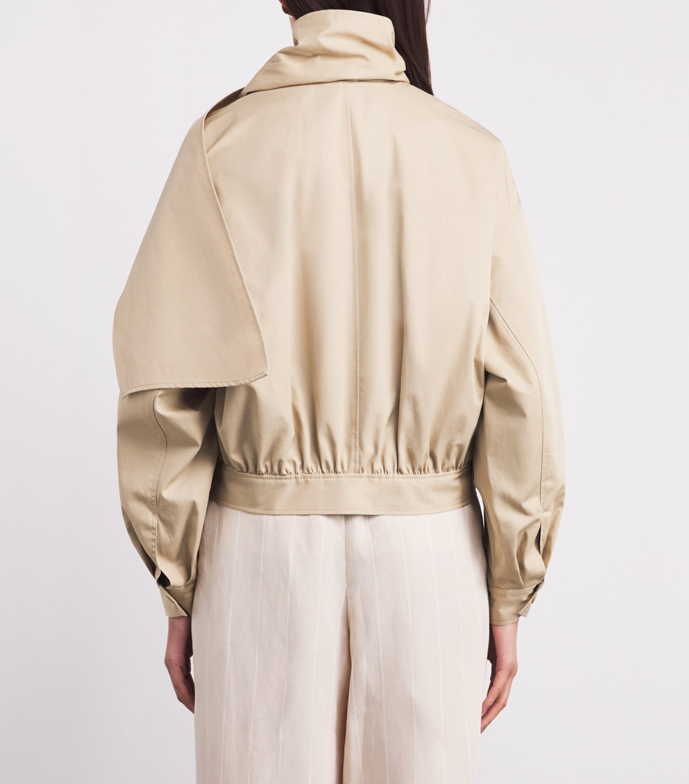 Claudie Pierlot Womens Cotton Scarf Jacket Beige Image 4
