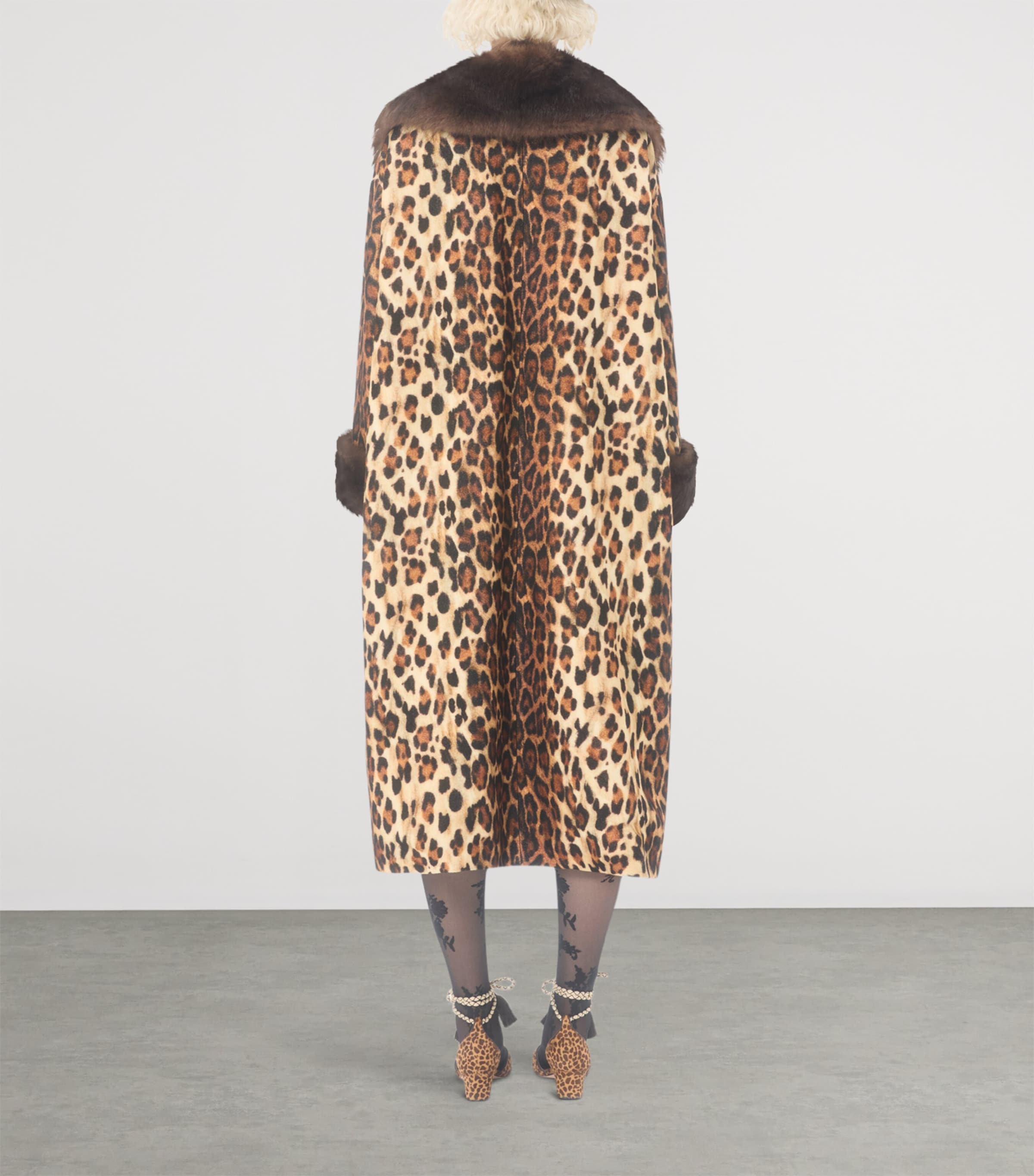 Wool Leopard Print Coat C4L Image 4