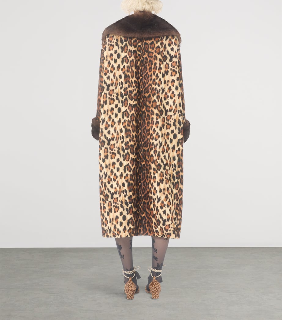 Wool Leopard Print Coat C4L Image 4