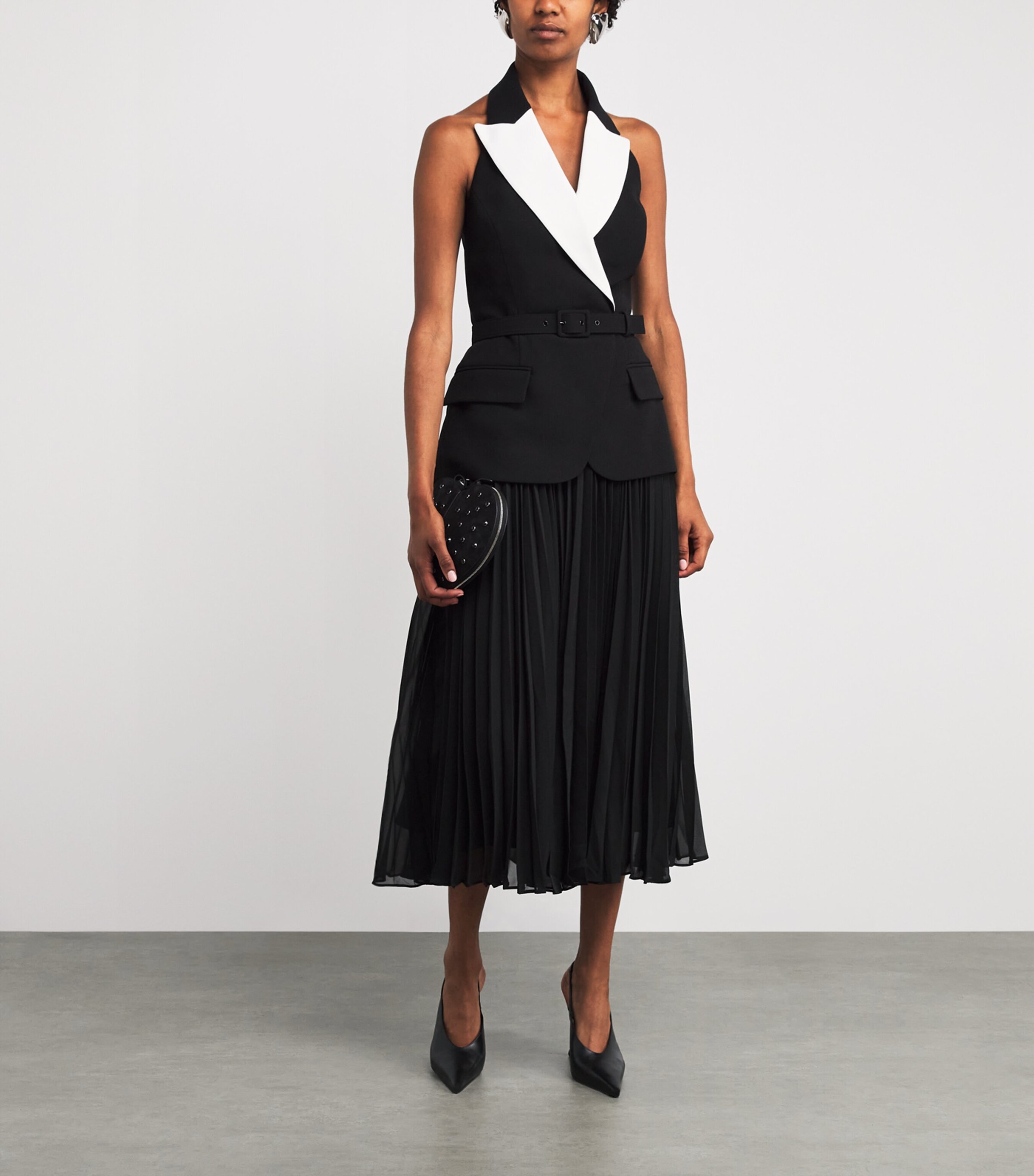 Emma Midi Dress BLACK AND WHITE Image 2