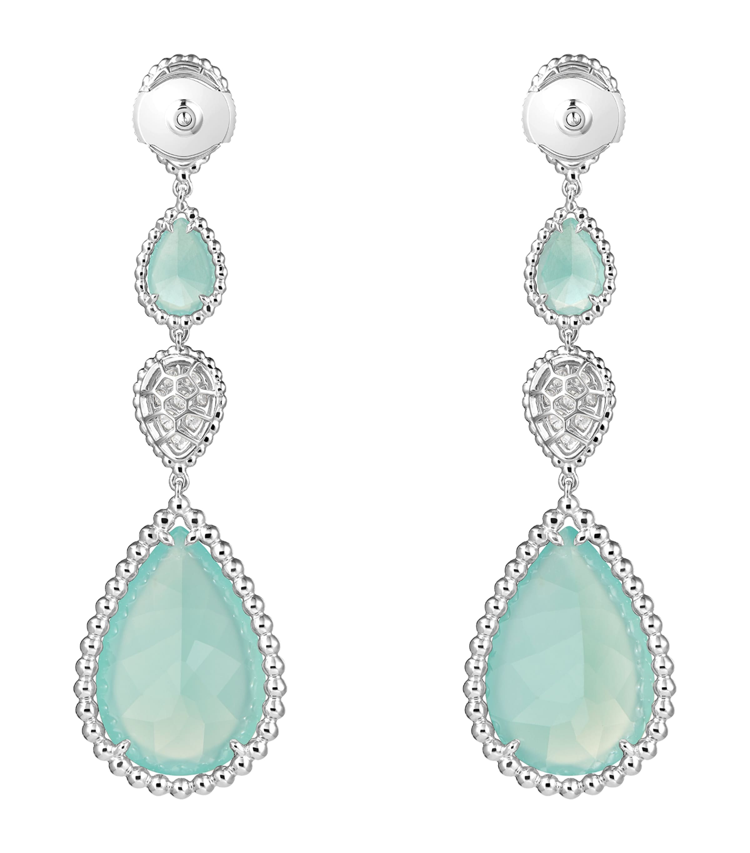 Boucheron White Gold and Diamond Serpent Bohème Couleur Earrings Blue Image 3