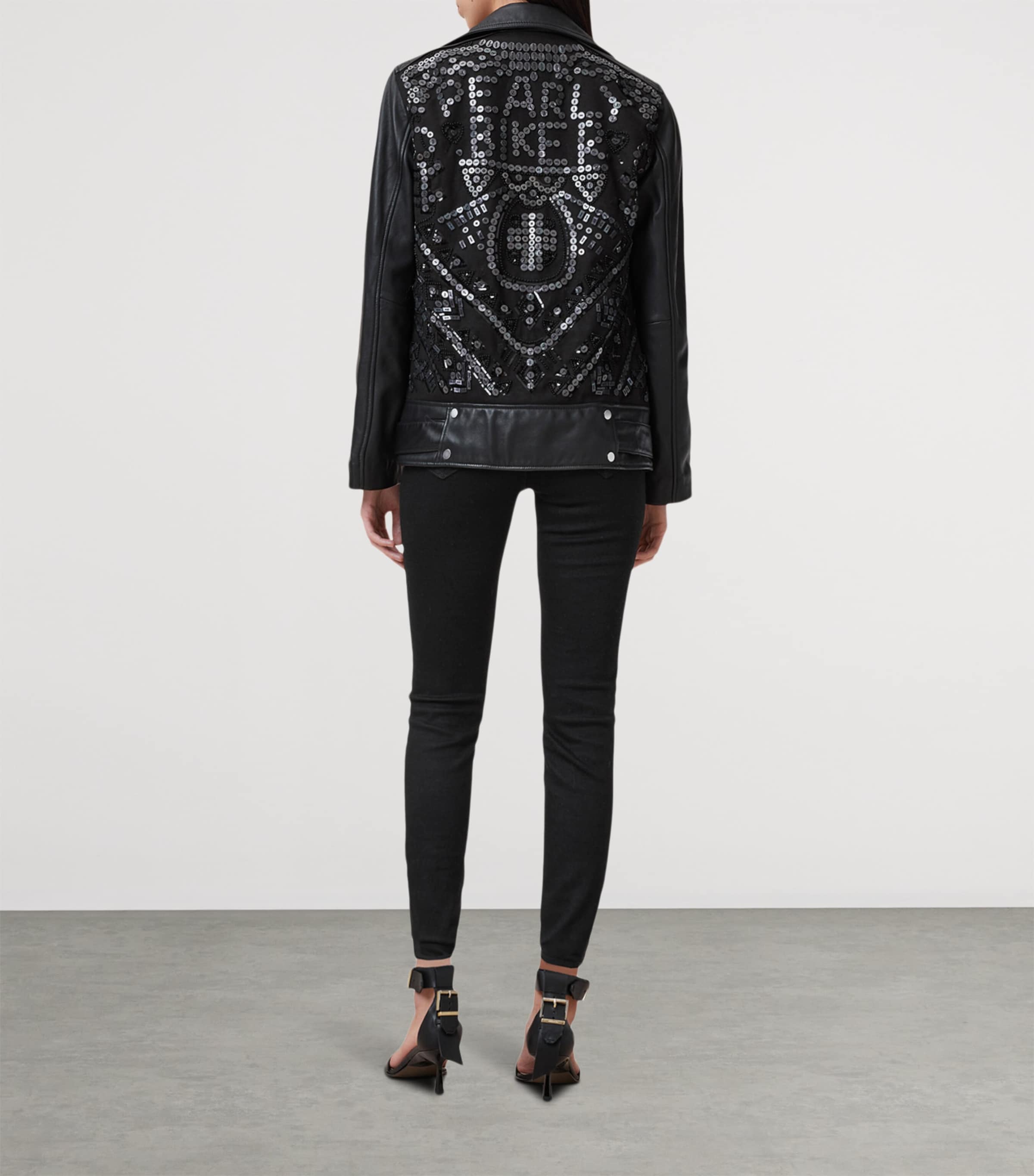 AllSaints Womens Miller Size Me Skinny Jeans Black Image 3