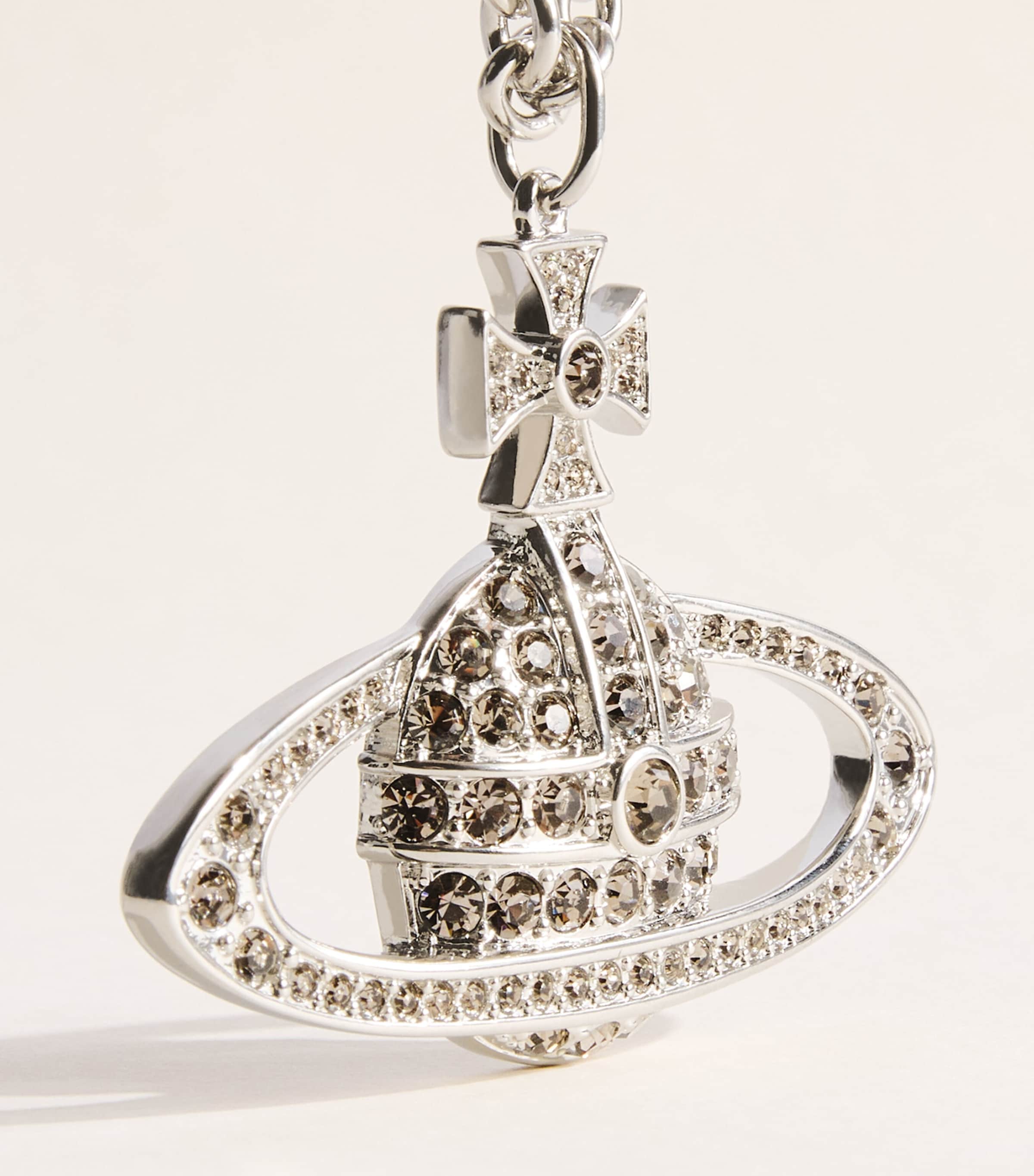 Vivienne Westwood Mini Bas Relief Orb Pendant Necklace Plat/blk Dmn Cr Image 5
