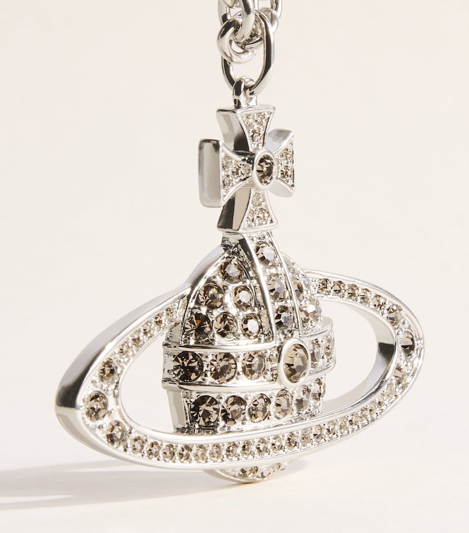 Vivienne Westwood Mini Bas Relief Orb Pendant Necklace Plat/blk Dmn Cr Image 5