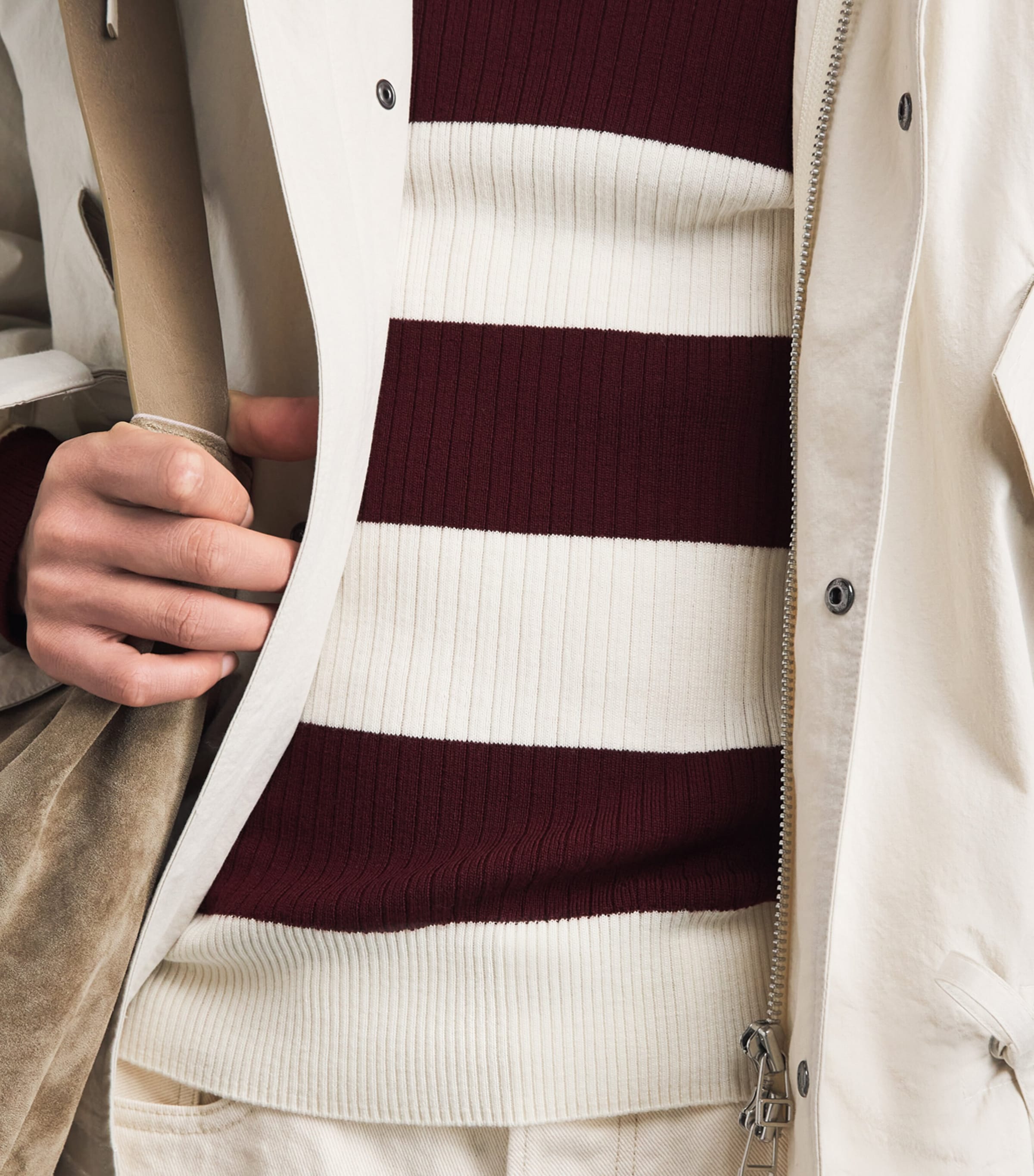 Moncler Mens Virgin Wool Stripe Sweater Image 3