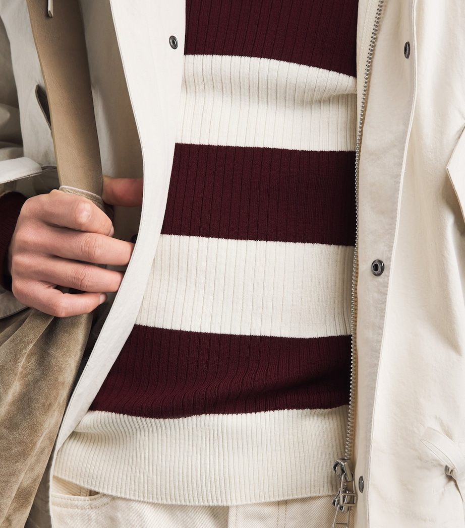 Moncler Mens Virgin Wool Stripe Sweater Image 3