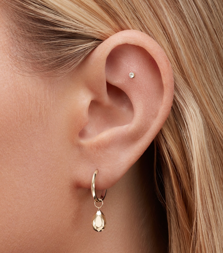 Faceted Pear Single Charm (9mm) WHITE GOLD Image 3