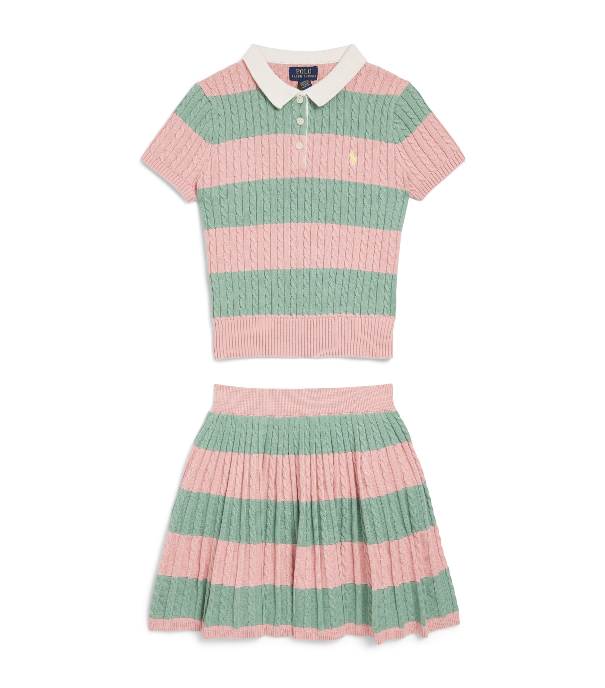 Ralph Lauren Kids Cotton Polo Shirt and Skirt Set (6-14 Years) Adirondack Rose Mlti Image 1