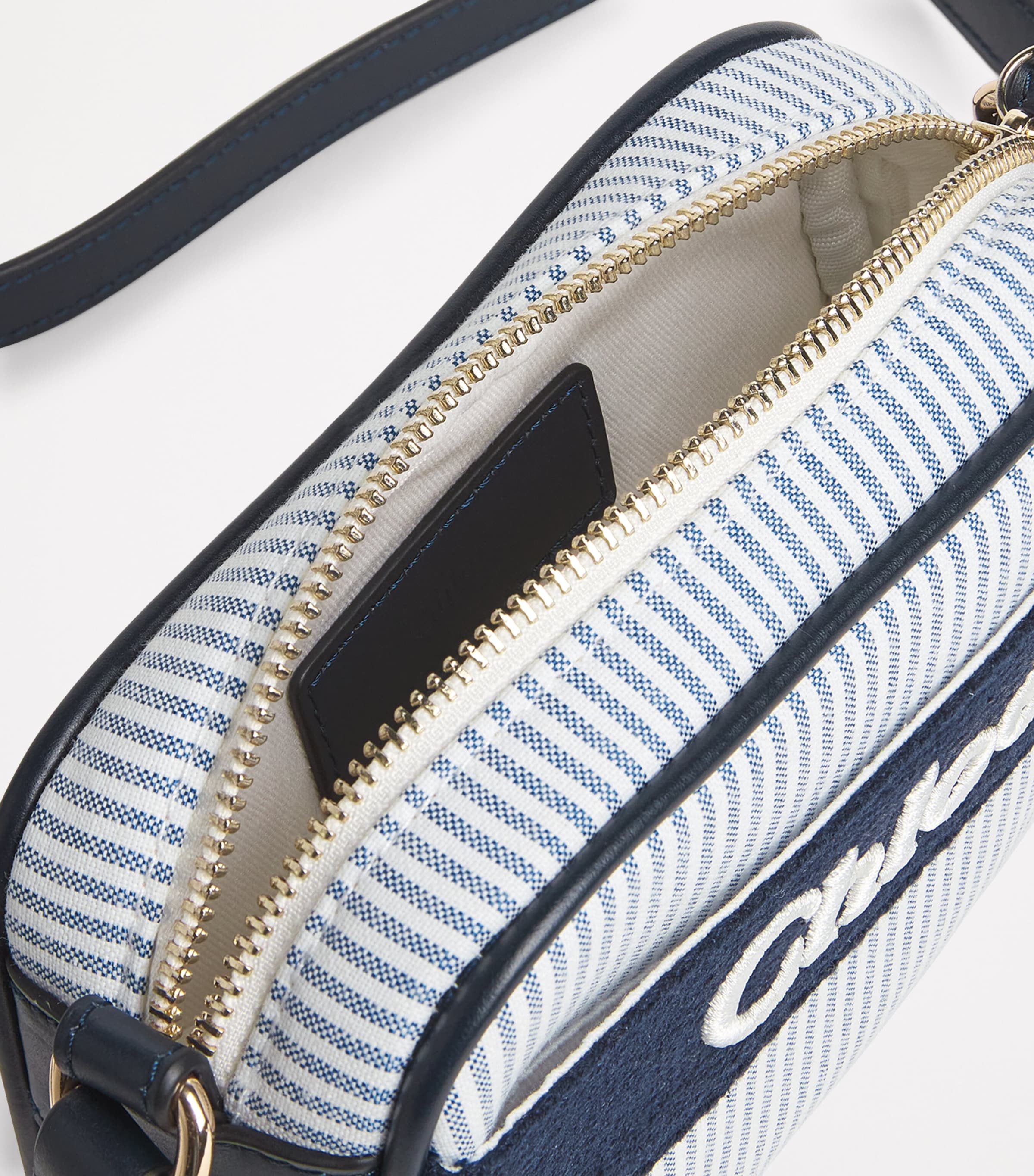 Striped Logo Cross-Body Bag 859 NAVY Image 3