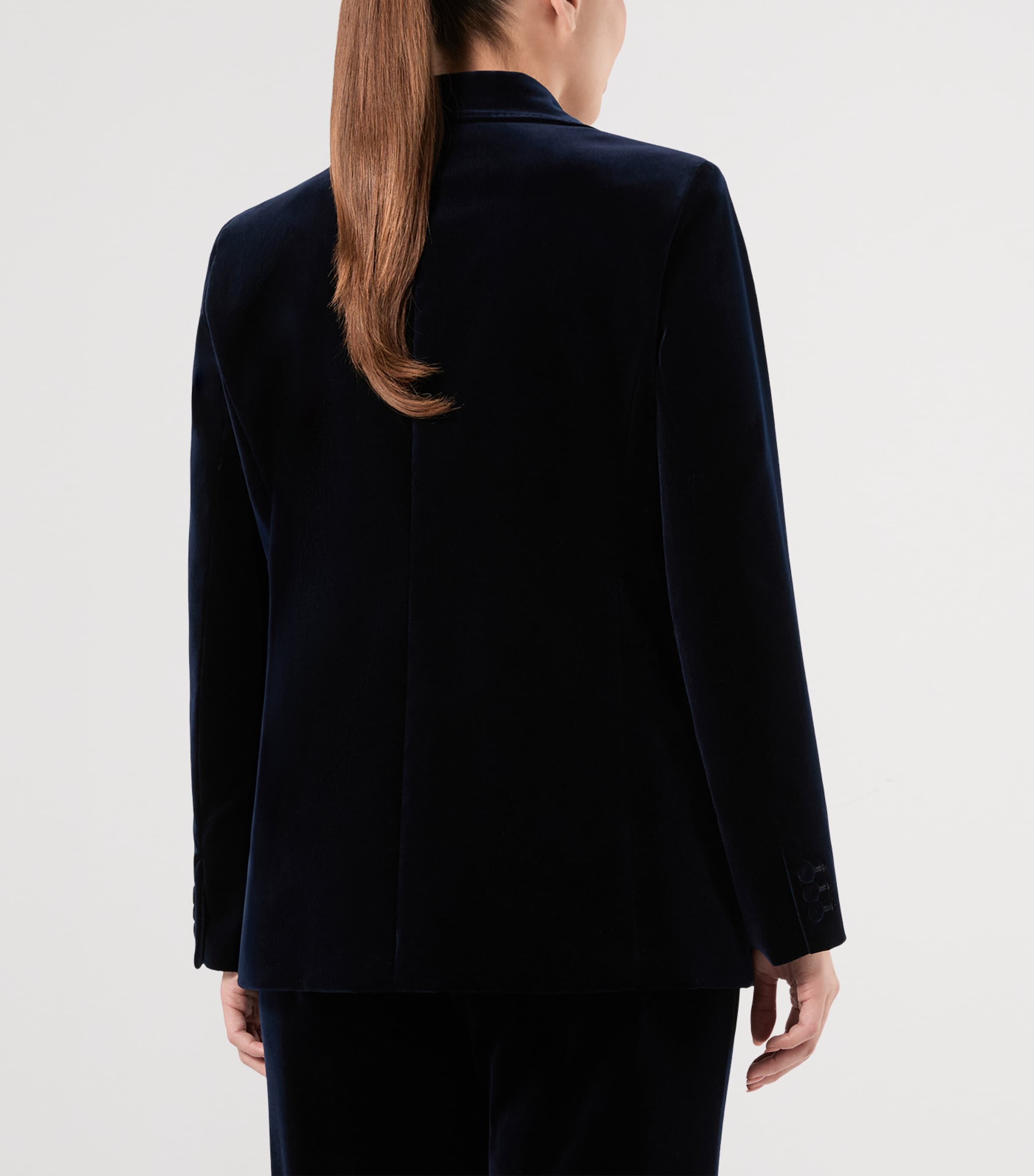 Marina Rinaldi Navy Velvet Blazer | Harrods UK