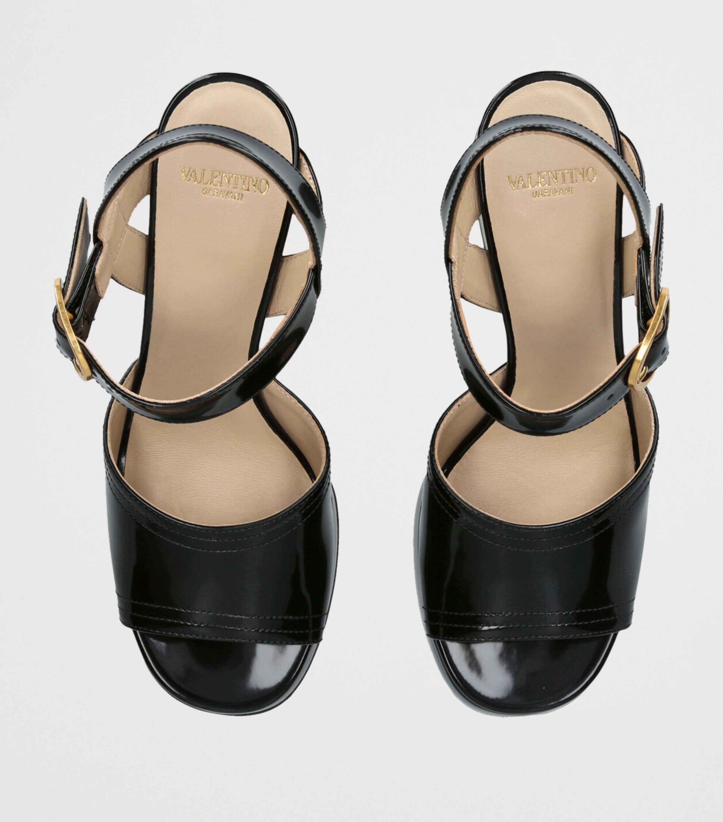 Leather Fawcette Heeled Sandals 100 BLACK Image 4