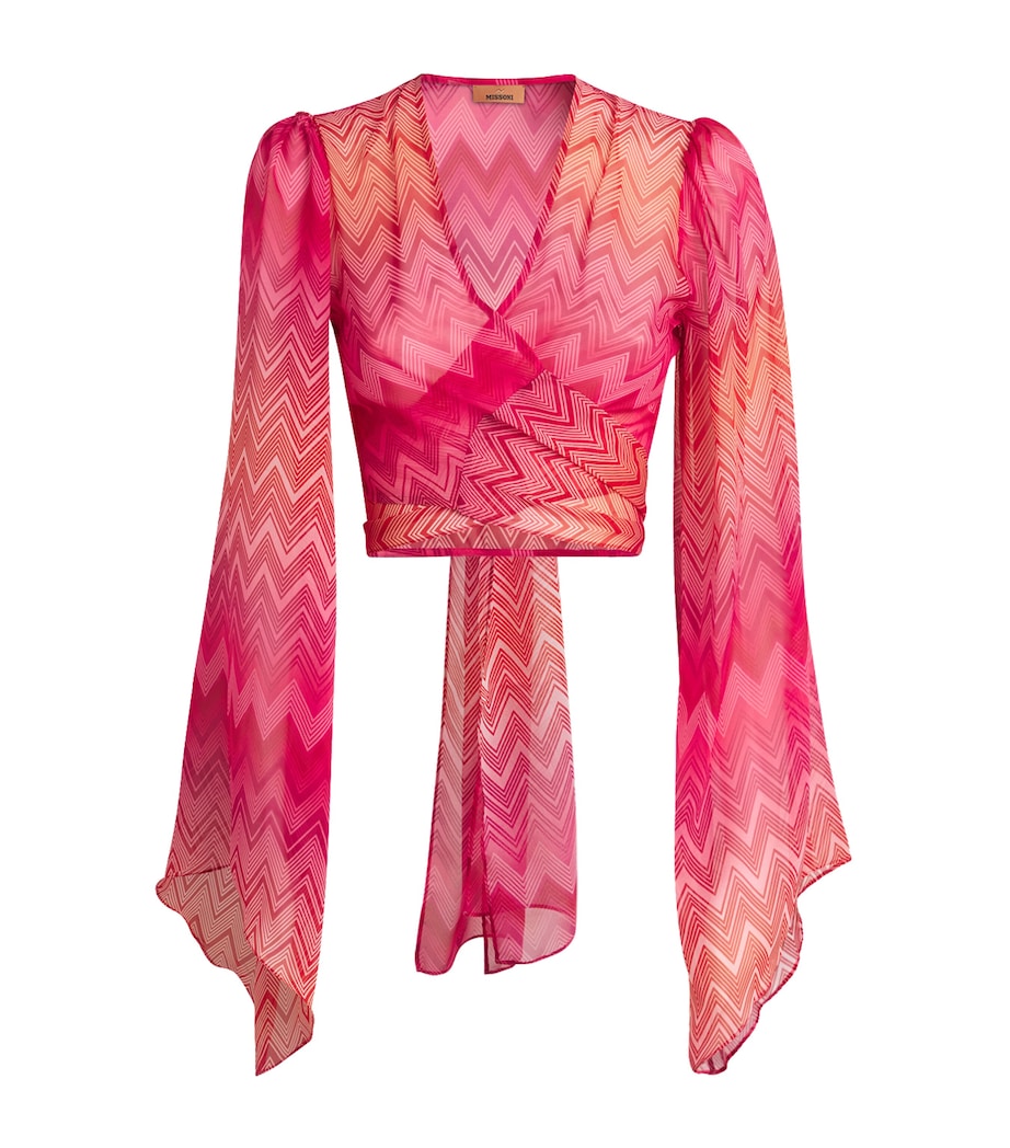 Silk Zigzag Crop Top S30EW CHERRY CHEVRON Image 1