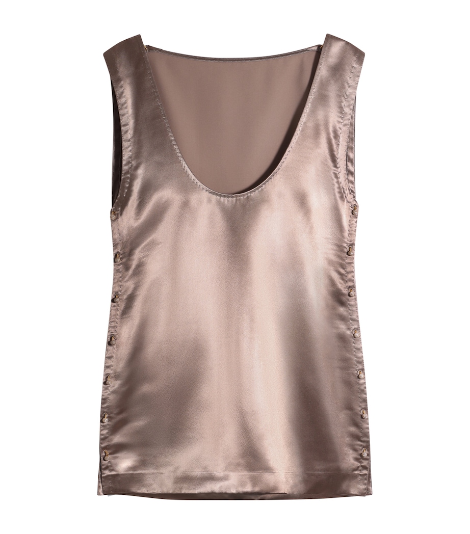 Schiaparelli Womens Satin Piercings Mini Dress Taupe Image 5