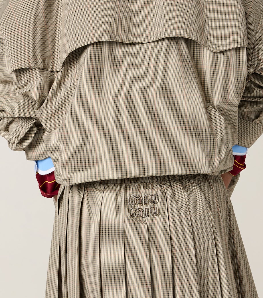 Cotton-Blend Pleated Midi Skirt F0393 Image 5