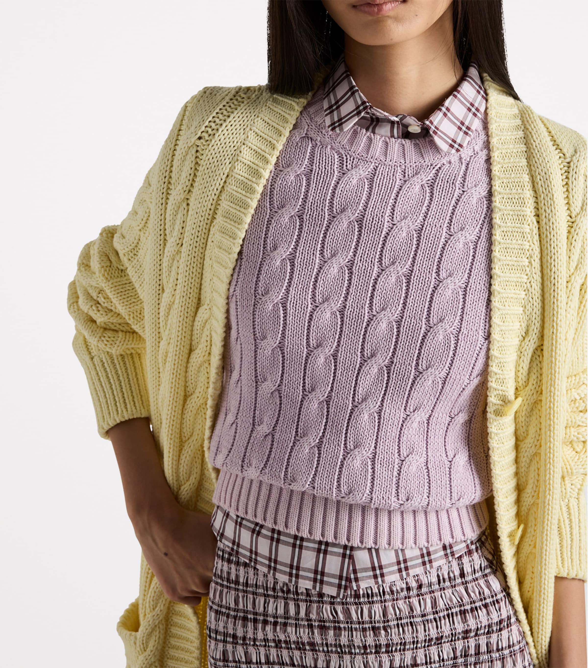 Cotton Cable-Knit Sweater F0203 Image 3