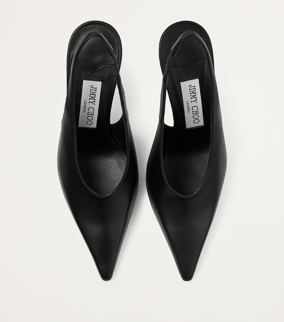 Isa 95 Leather Slingback Pumps BLACK Image 3