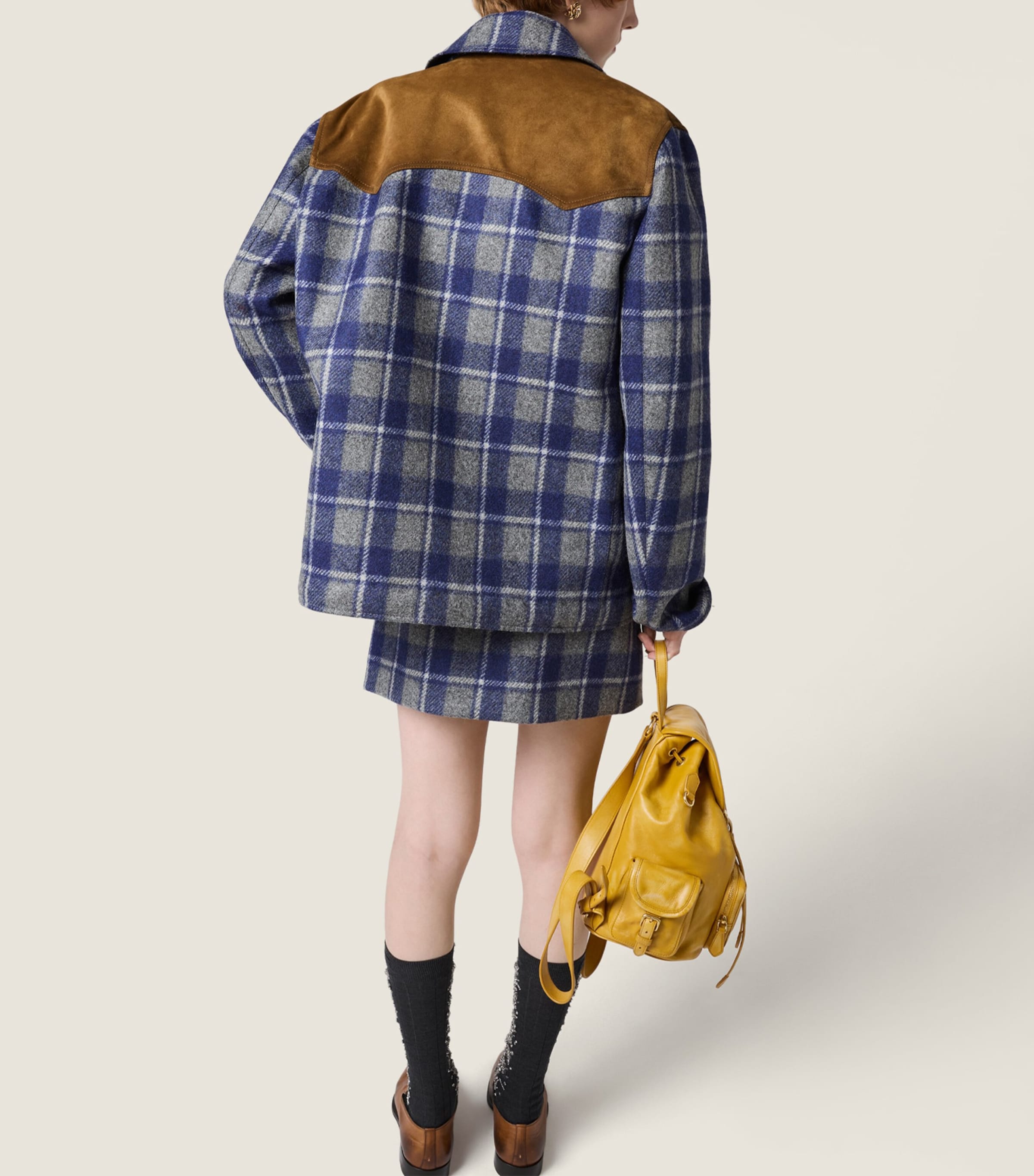 Miu Miu Womens Wool Check Jacket Image 3