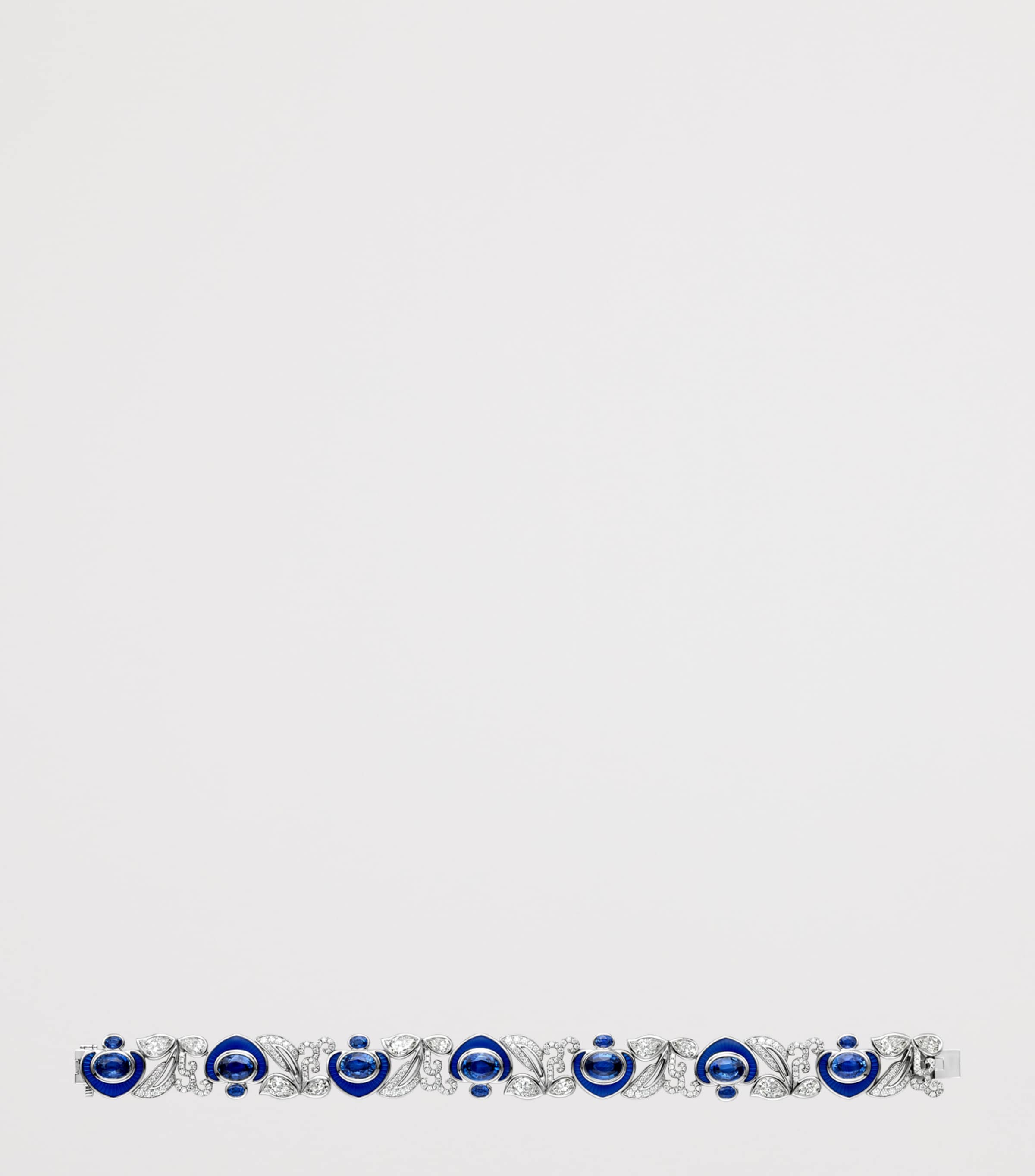 Boodles Platinum, Diamond and Sapphire The Palace Collection Royal Porcelain Bracelet Blue Image 3