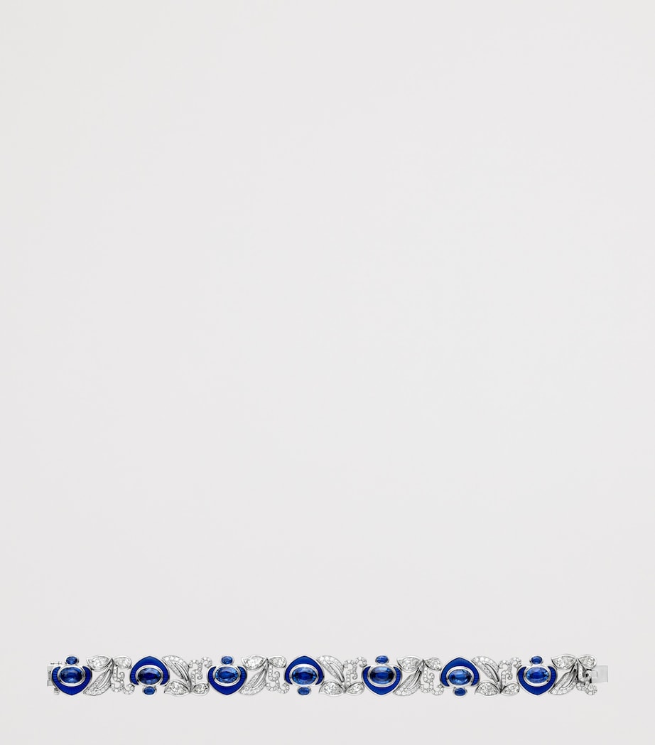 Boodles Platinum, Diamond and Sapphire The Palace Collection Royal Porcelain Bracelet Blue Image 3