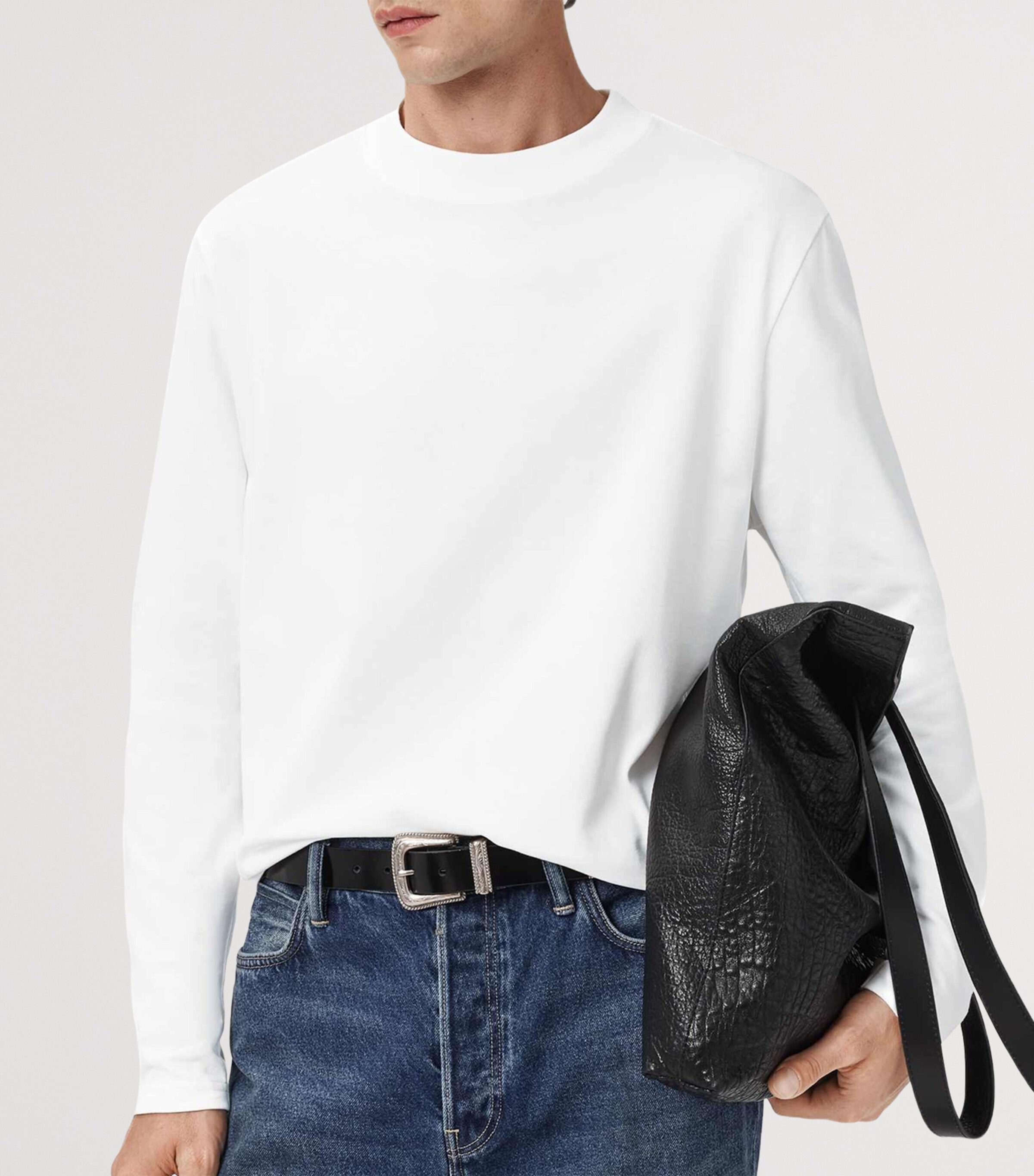 Organic Cotton Long-Sleeve Nero T-Shirt CHALK WHITE Image 6