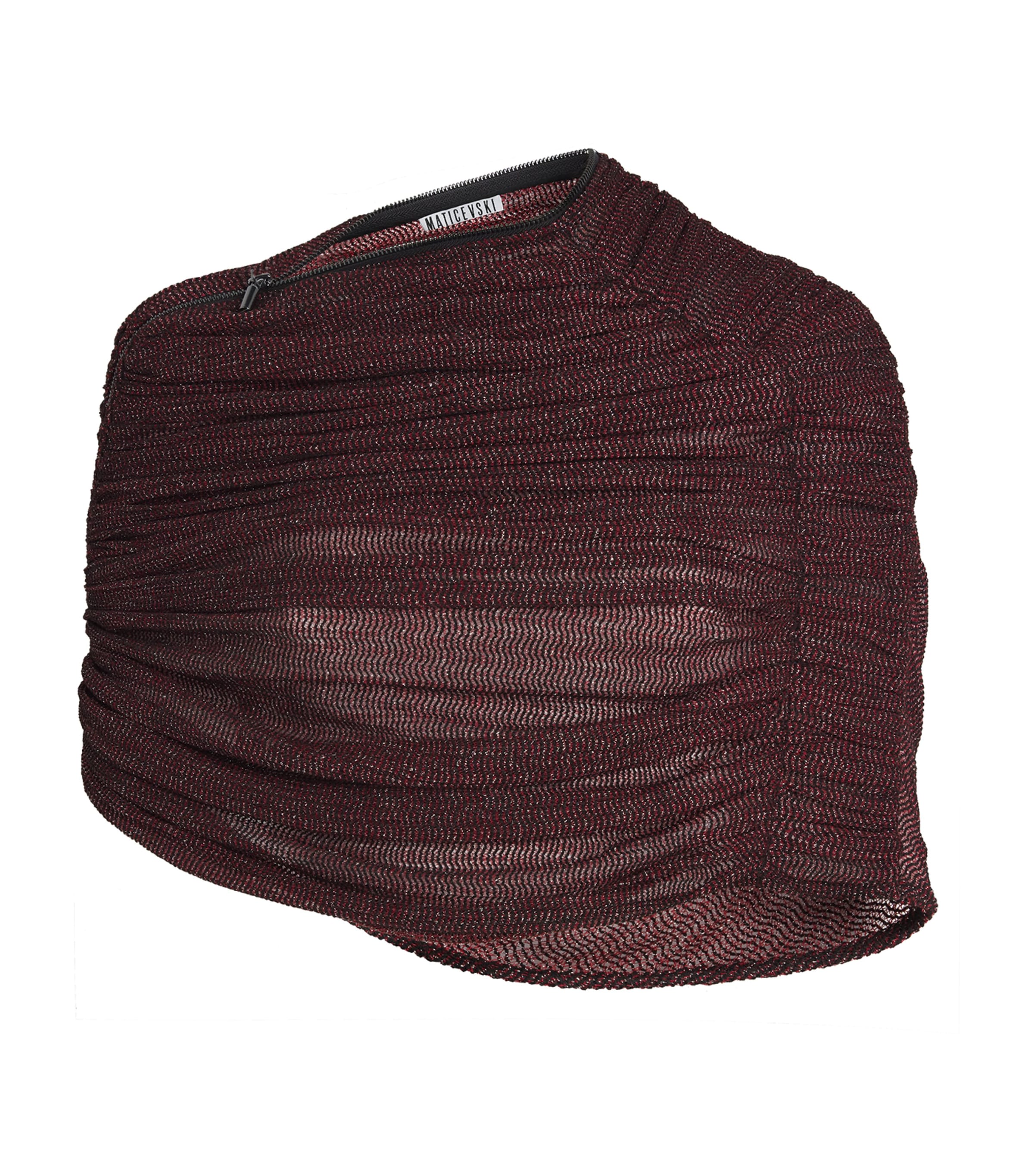 Maticevski Metallic Annika Cape Gown In Burgundy