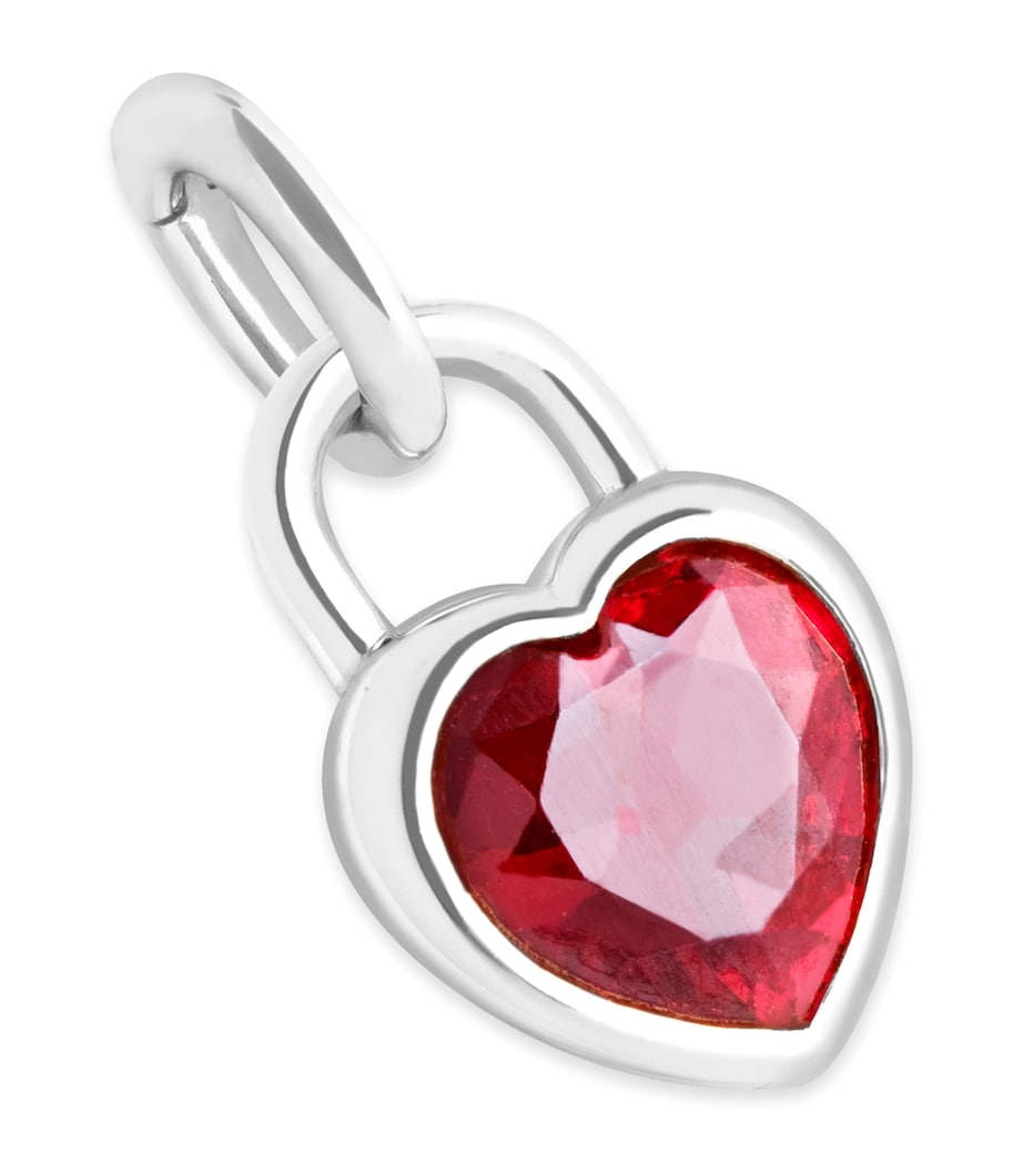 Rhodium-Plated Silver Heart Charm SILVER Image 1