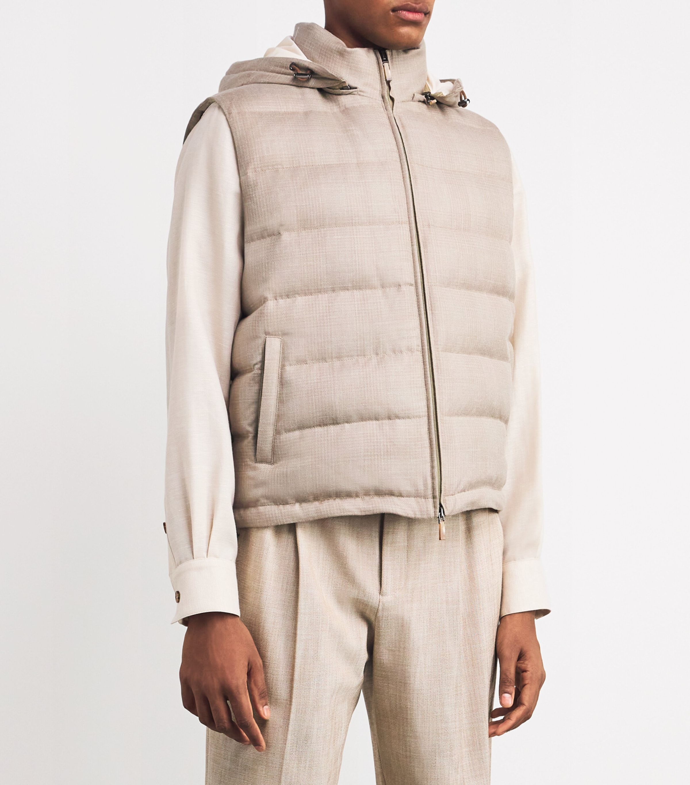 Colombo Mens Down Cashmere-Blend Gilet Rope Image 3