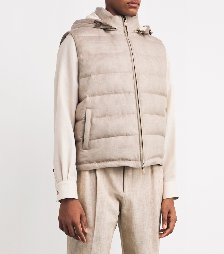 Colombo Mens Down Cashmere-Blend Gilet Rope Image 3