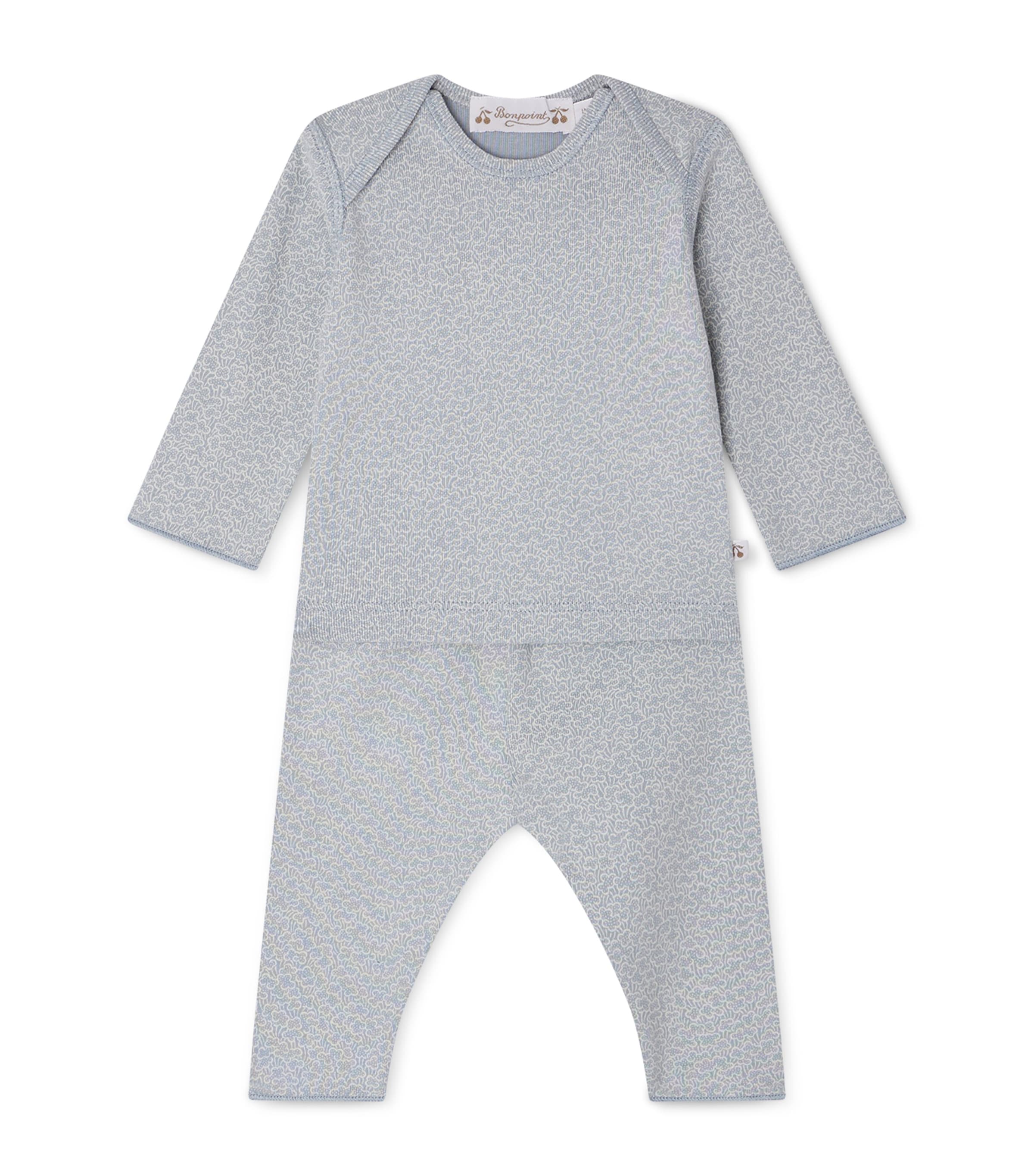Bonpoint Kids' Cotton Printed Pyjama Set In Blue