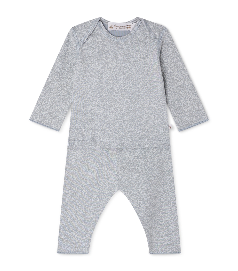 Cotton Printed Pyjama Set (1-18 Months) BLEU GRIS Image 1