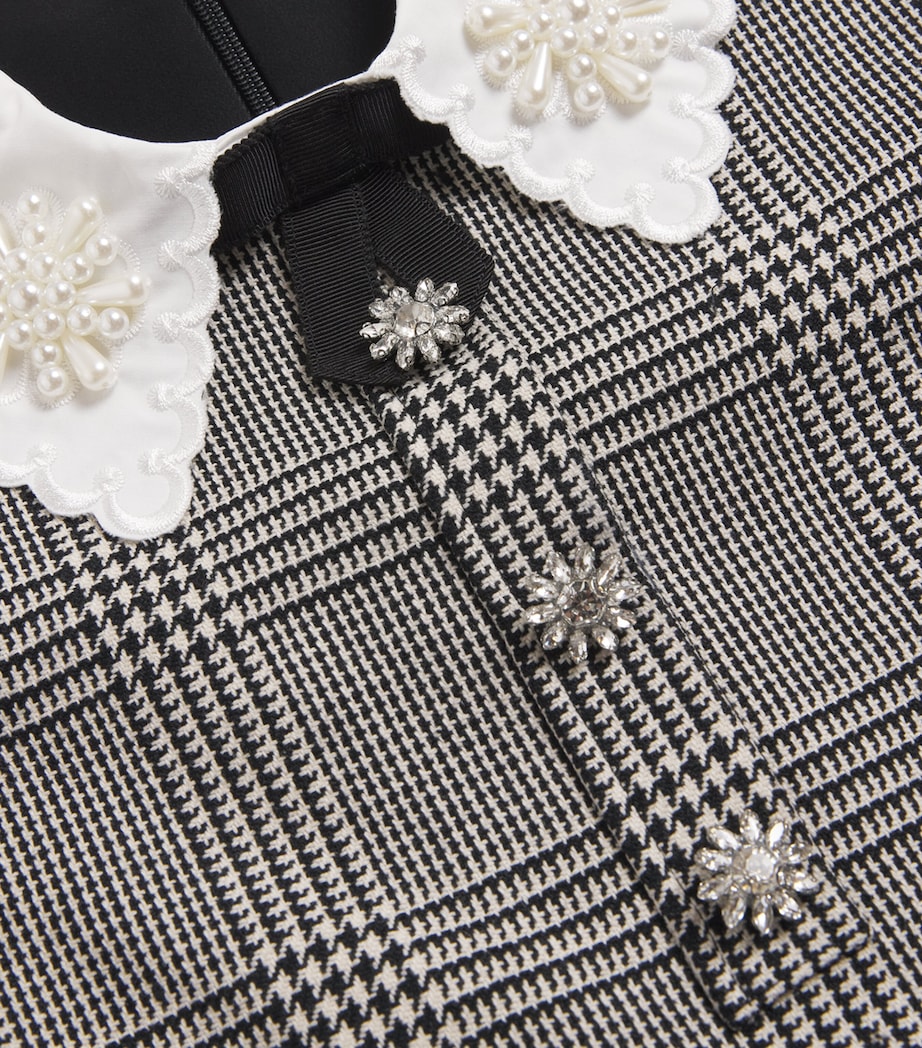 Wool-Blend Sleeveless Check Dress (3-12 Years) BLACK / WHITE Image 3