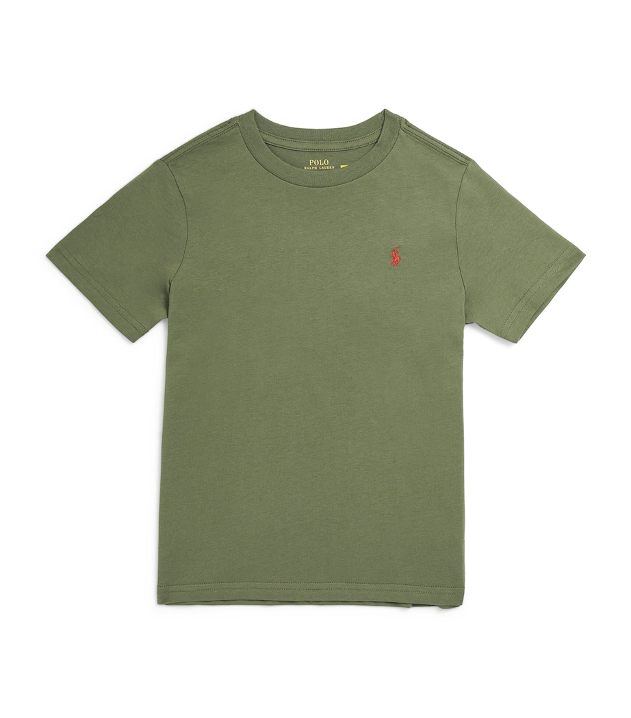 Cotton Polo Pony Logo T-Shirt (2-7 Years) GREEN Image 1