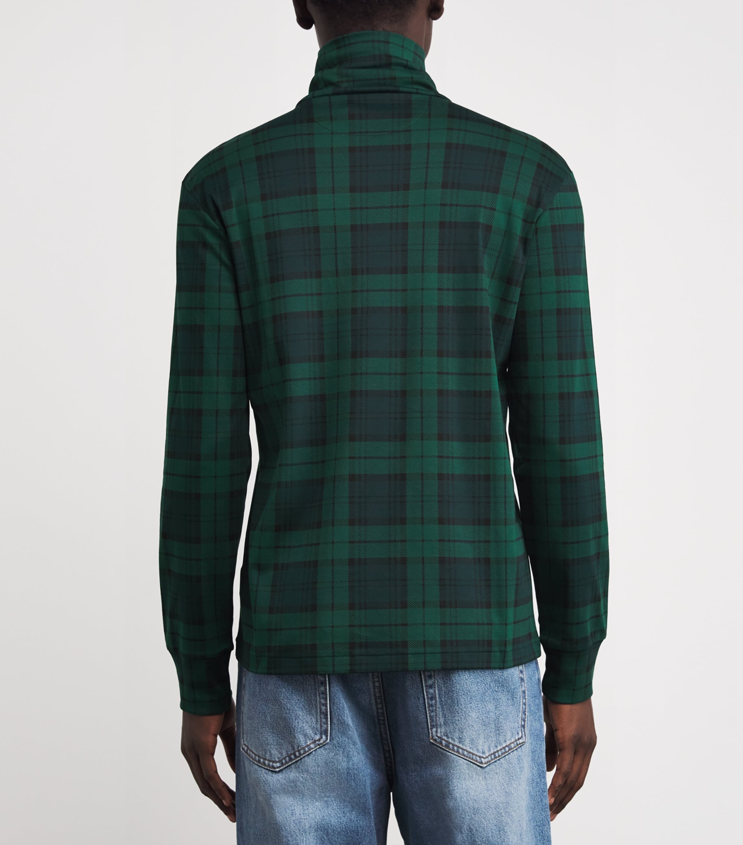 Cotton Plaid Rollneck Top MULTI Image 4