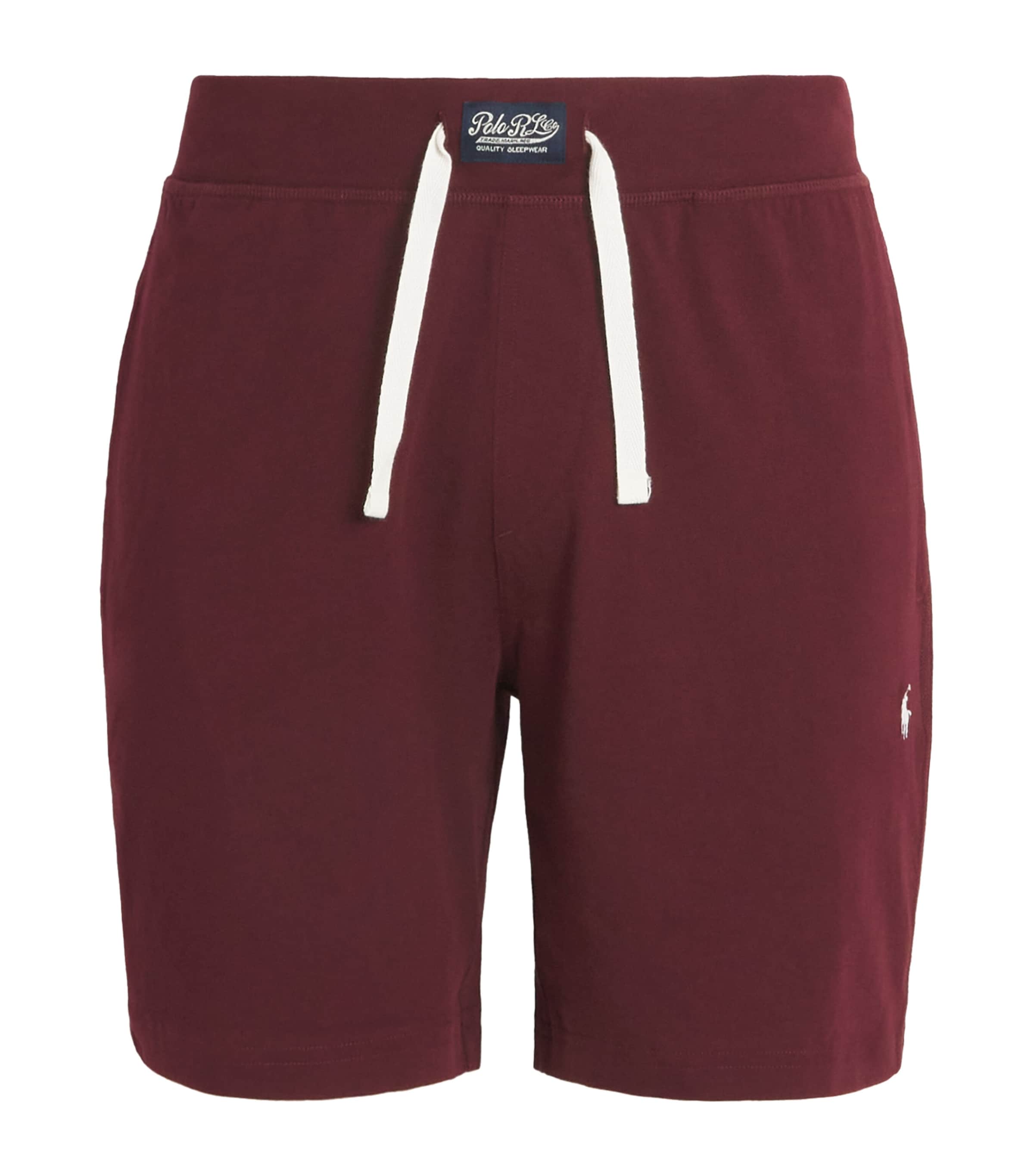 Polo Ralph Lauren Logo-embroidered Cotton Pyjama Shorts In Burgundy