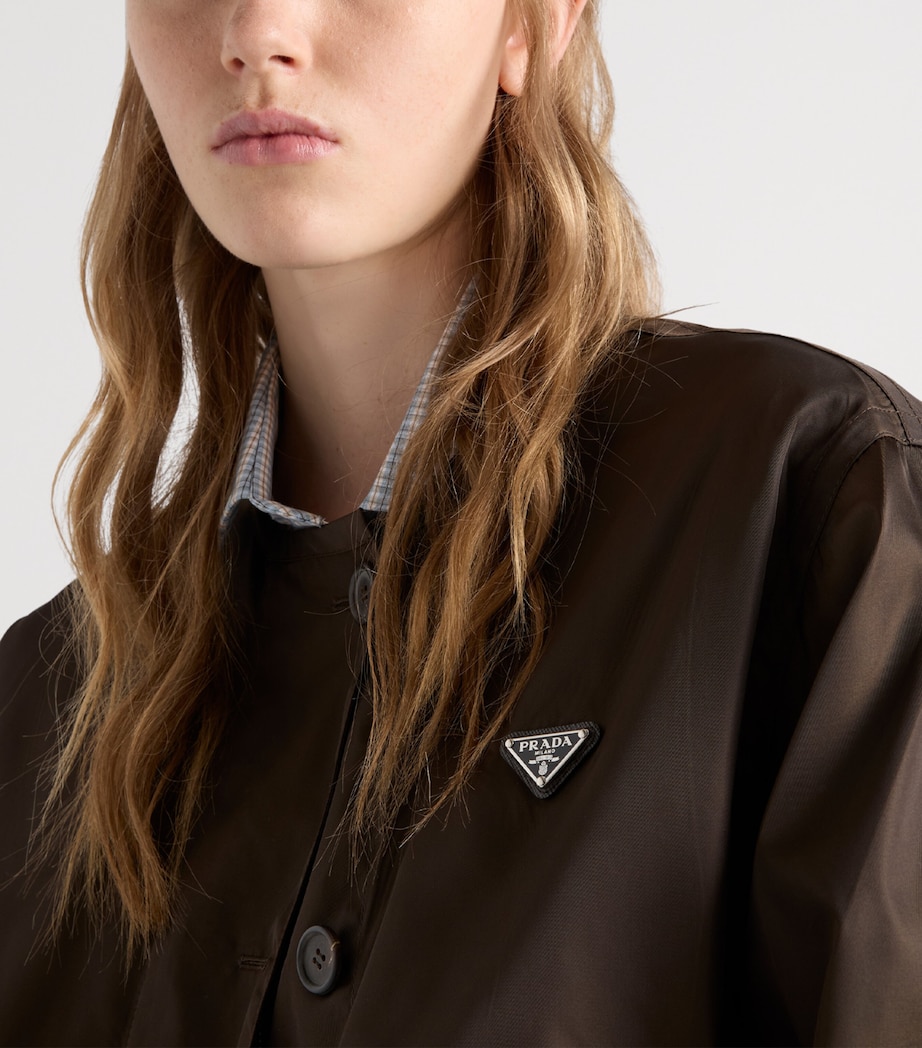 Prada Womens Re-Nylon Triangle Jacket Brown Image 4