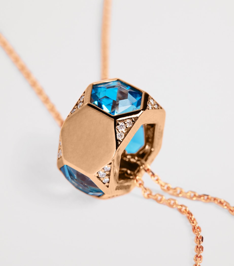 Rose Gold, Diamond and Topaz Honeycomb Necklace ROSE GOLD Image 4