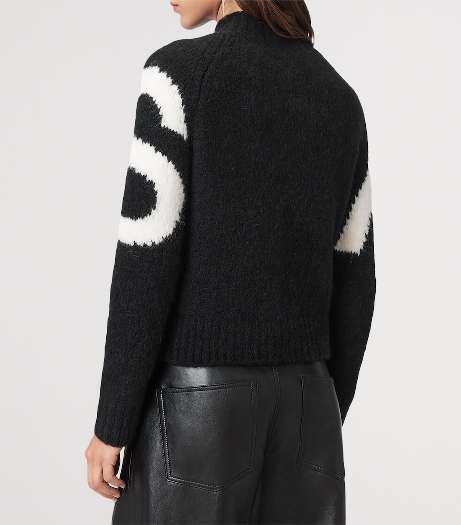 Alpaca-Blend Sylvie Cardigan BLACK/CHALK WHITE Image 5