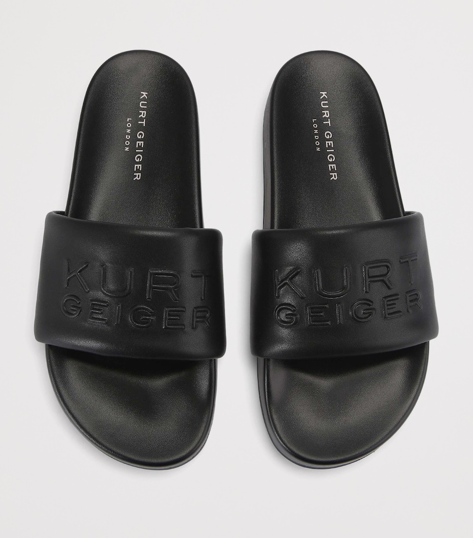Kurt Geiger London Faux Leather Stacked Slides Black Image 4