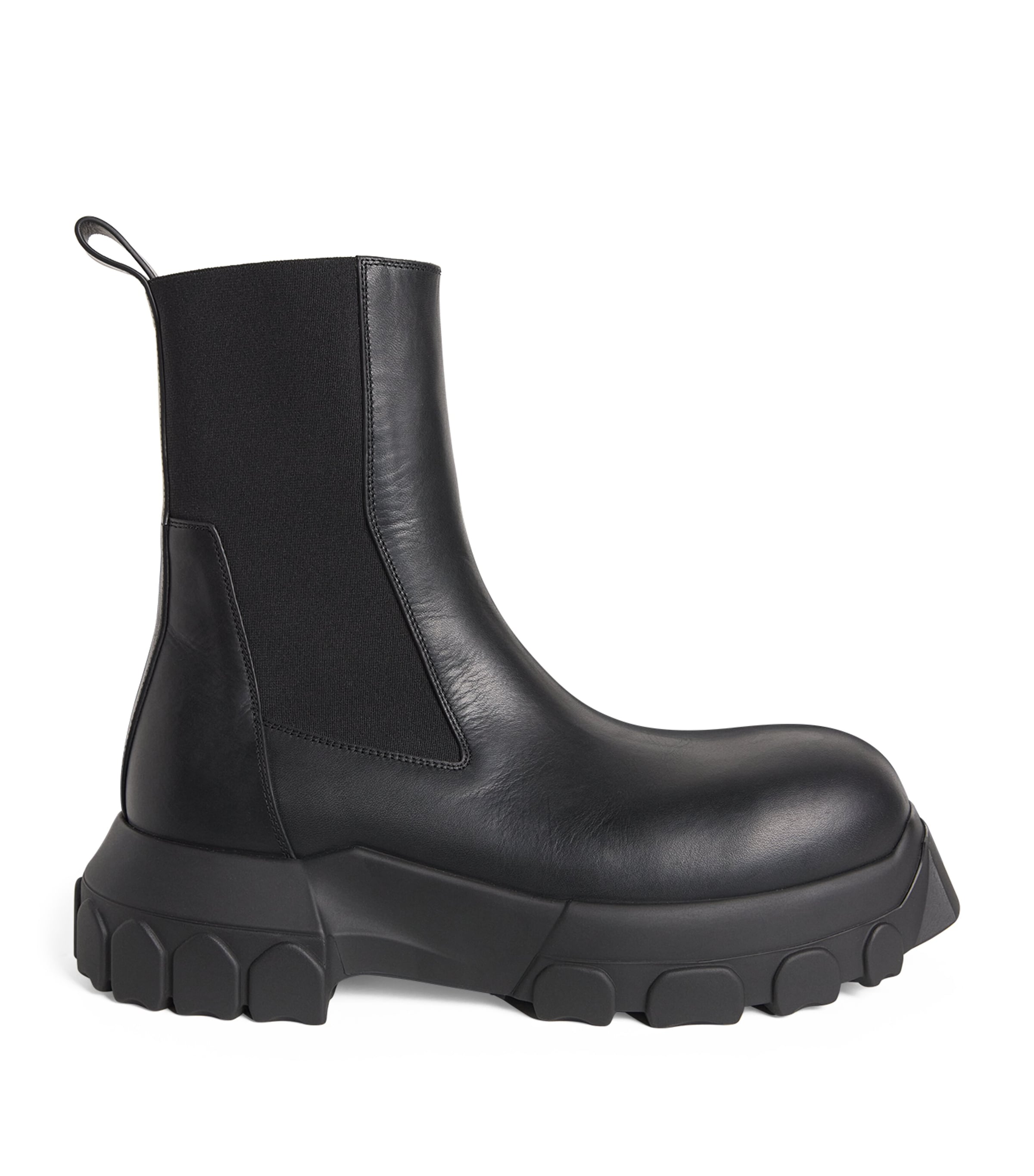 Rick Owens Black Concordians Beatle Bozo Tractor Chelsea Boots In Black