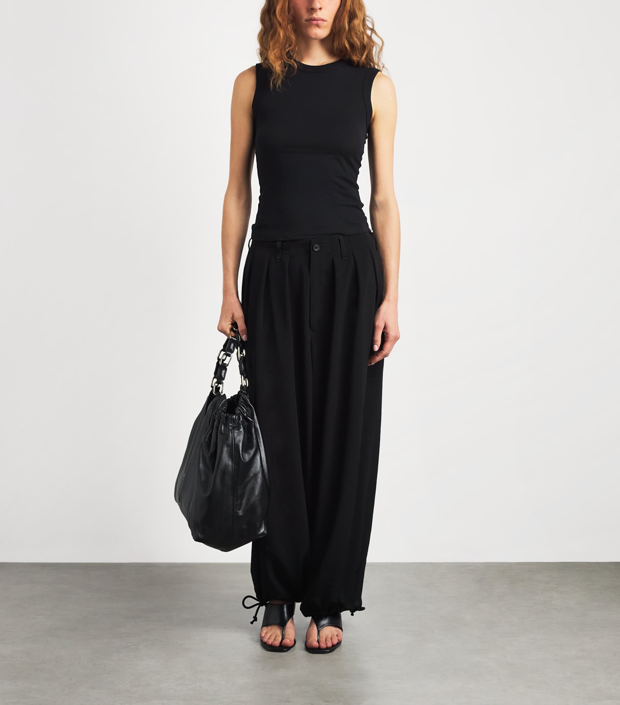 ÉTERNE Womens Fitted Tank Top Black Image 2