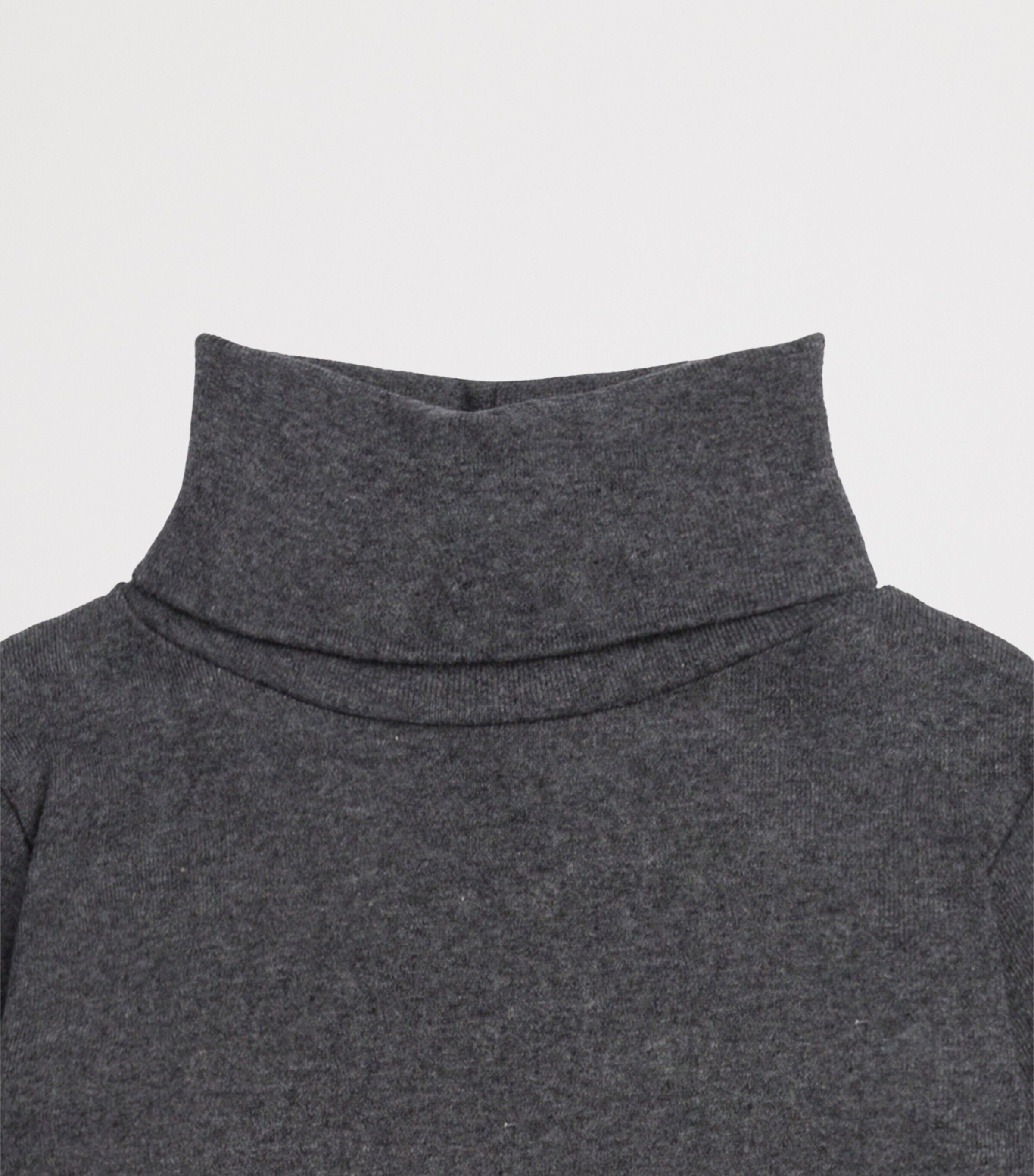 Bonpoint Organic Cotton Rollneck Sweater (10-12 Years) Gris Chine F. Image 3