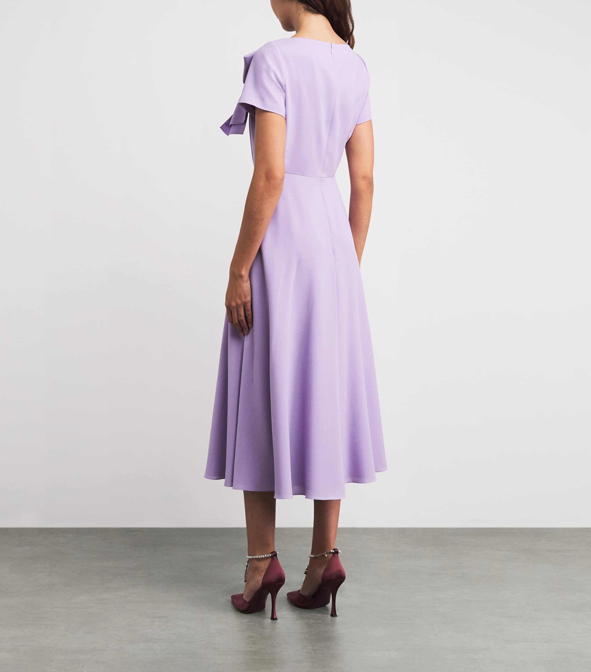 Roksanda Womens Crepe Luna Midi Dress Heather Image 4