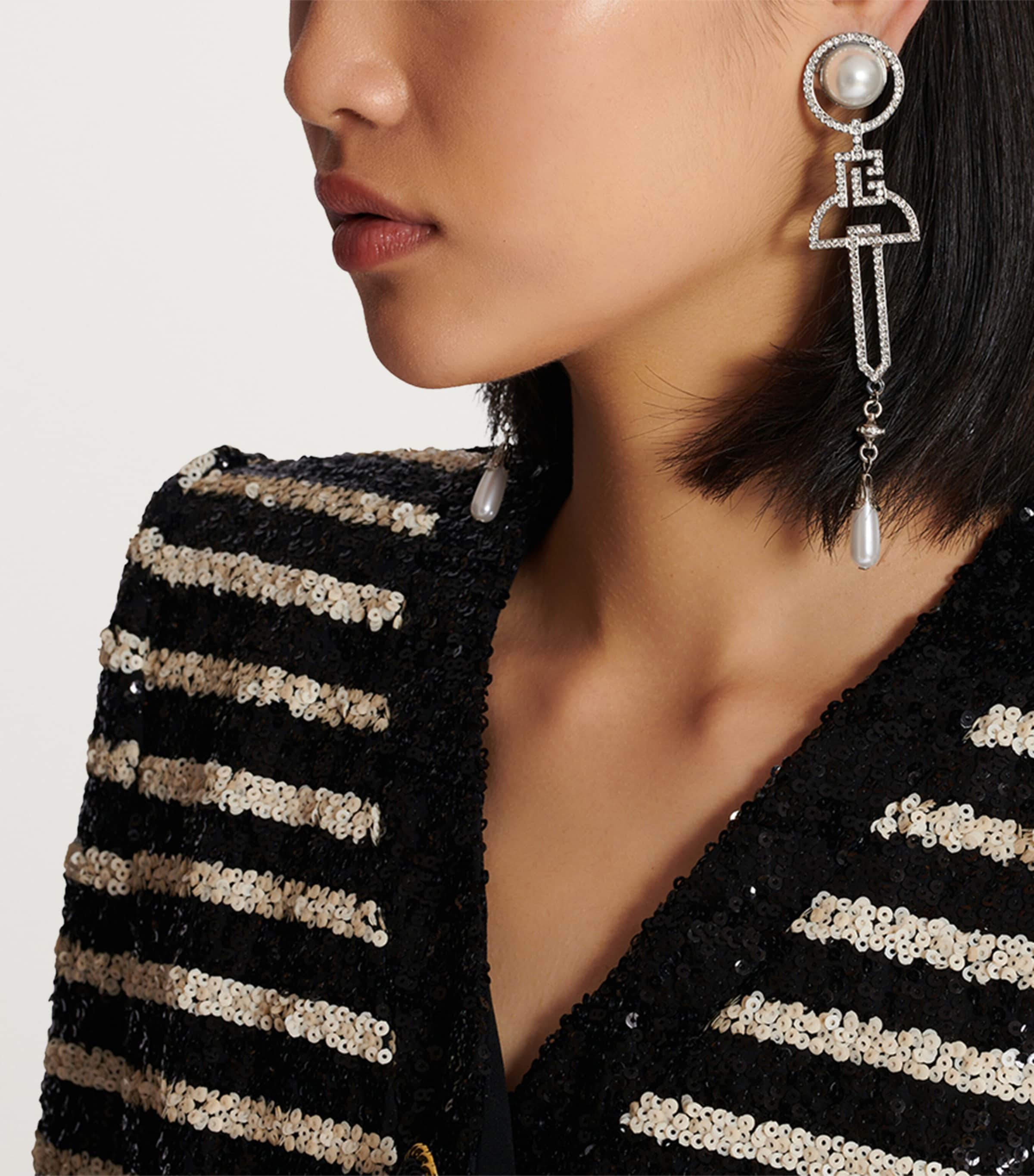Balmain Art Deco Clip-On Earrings | Harrods US