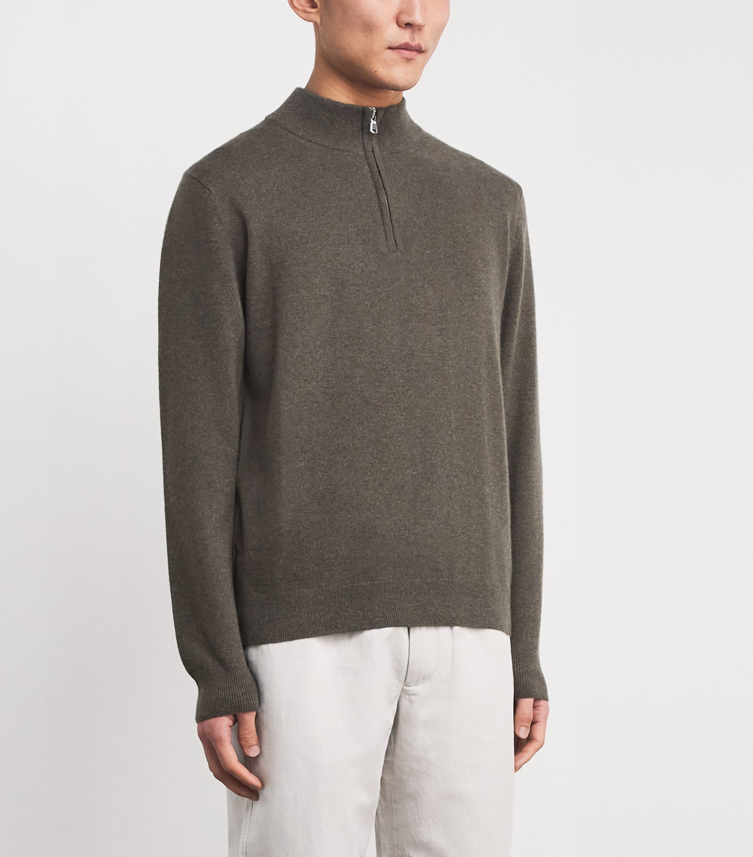 Cashmere Half-Zip Sweater KHAKI24 GNGY Image 3