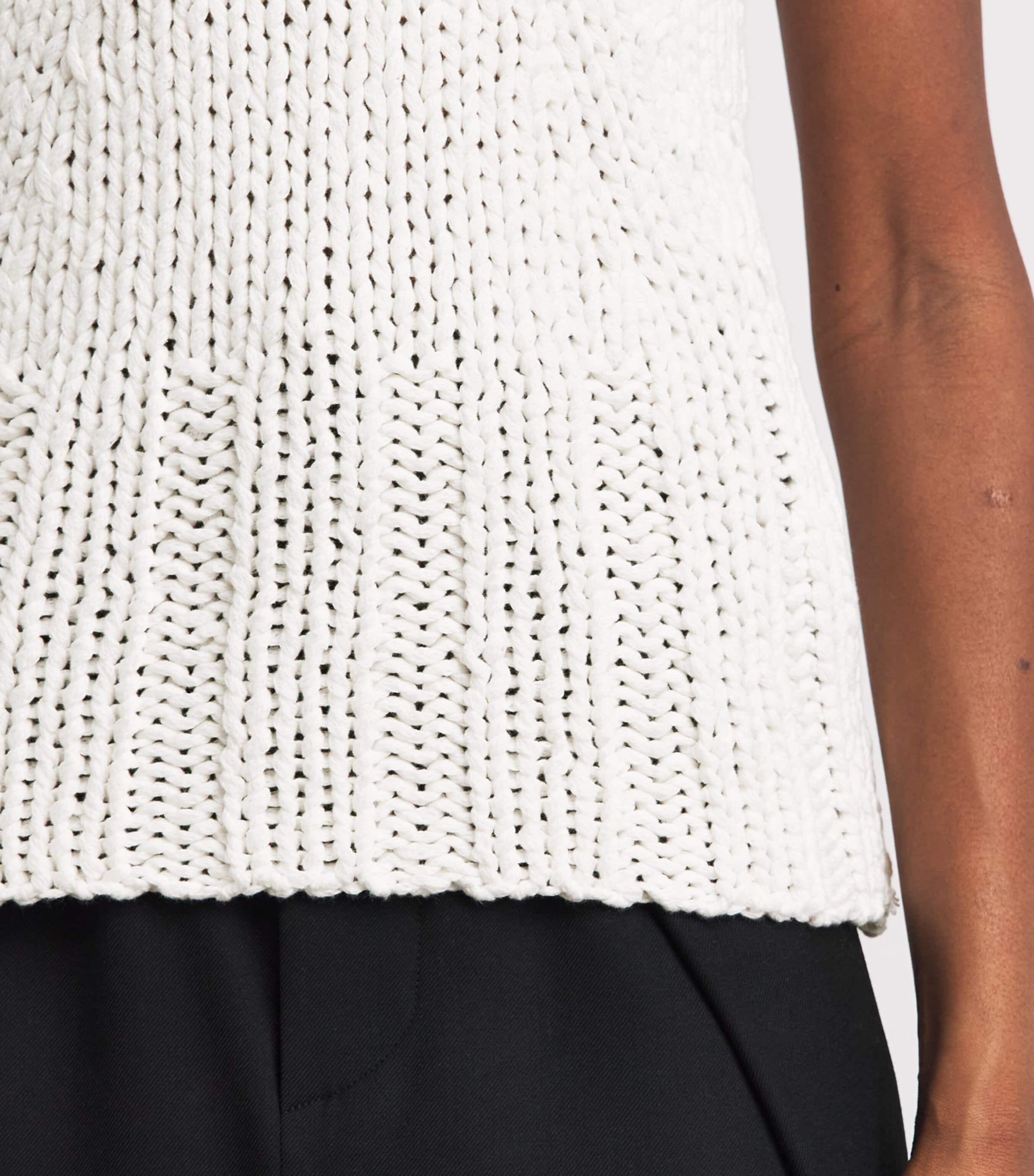 Khaite Womens Cable-Knit Cassie Top Glaze Image 3