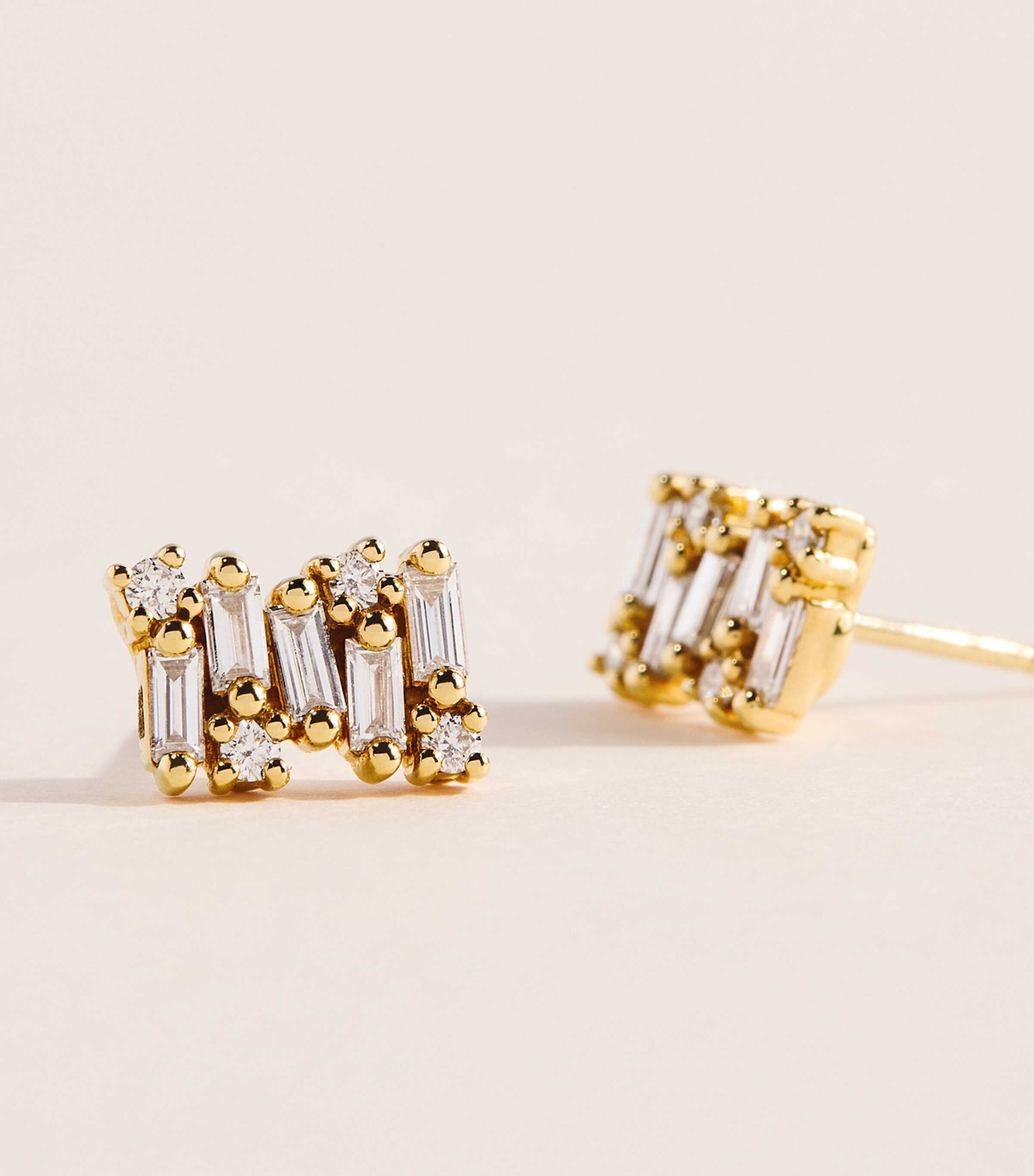 Suzanne Kalan Yellow Gold and Diamond Shimmer Stud Earrings Yg/wd Image 5